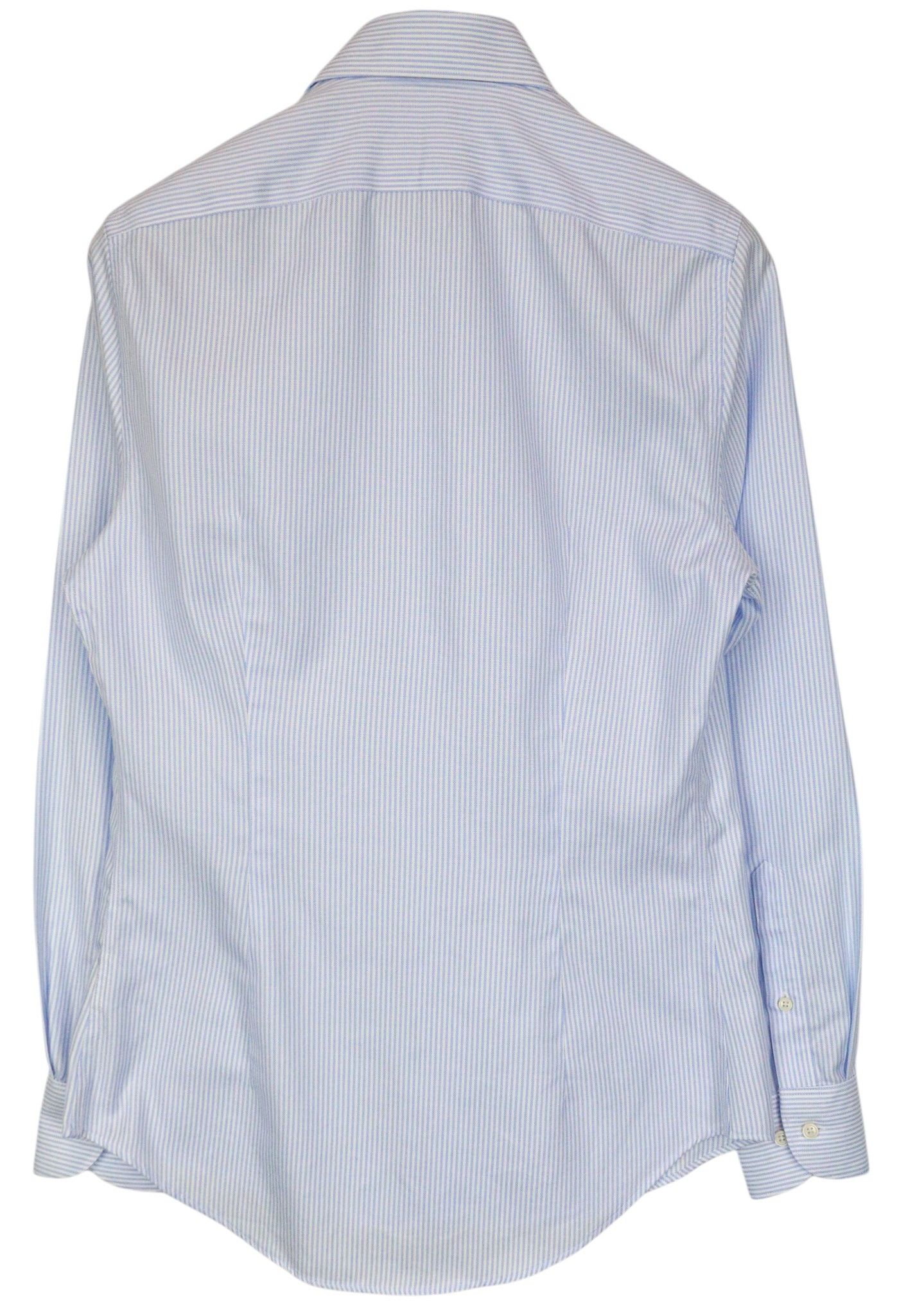 Suitsupply 37/14 1/2 Extra Slim Blue Cotton Striped Shirt 79086 Size 38R - 8 Thumbnail