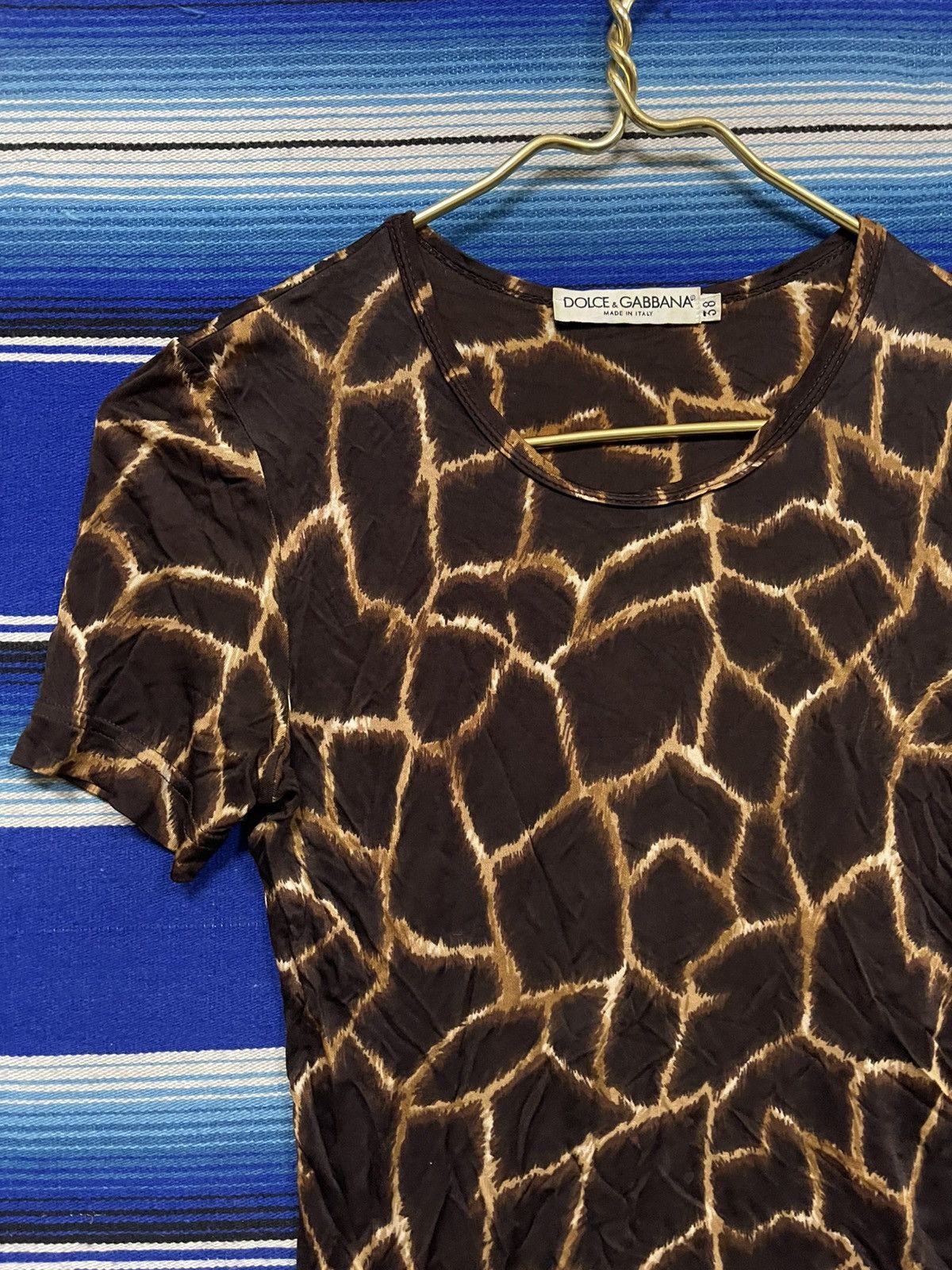 Dolce & Gabbana × Vintage Vintage 90s DOLCE & GABBANA Giraffe Pattern Stretch Shirt Size XS / US 0-2 / IT 36-38 - 4 Thumbnail