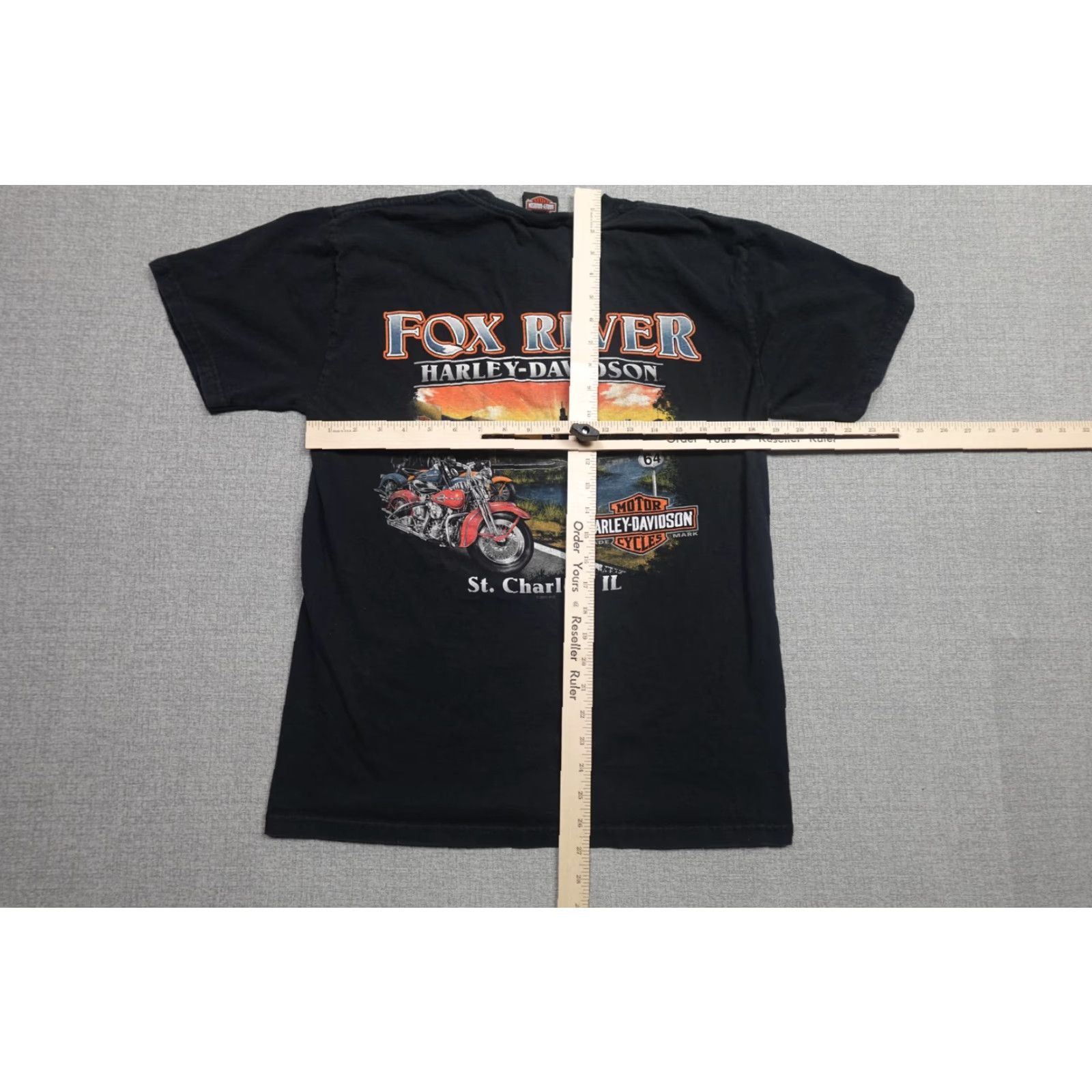 Harley Davidson VINTAGE Harley-Davidson Shirt Mens M Black Fox River St Charles Biker Rider Size US M / EU 48-50 / 2 - 3 Thumbnail