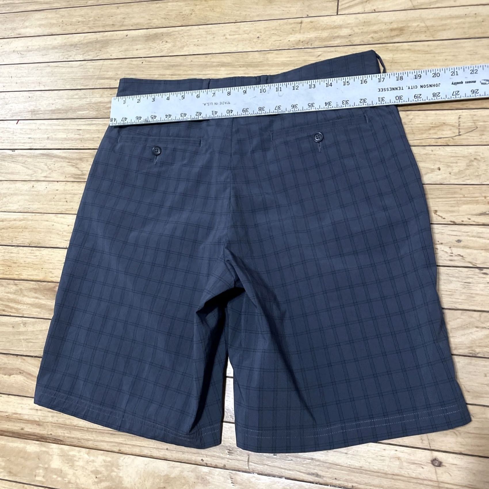 Vintage Pebble Beach Plaid Golf Shorts Men 34 Performance Charcoal Gray Active Flat 10" Size US 34 / EU 50 - 6 Thumbnail
