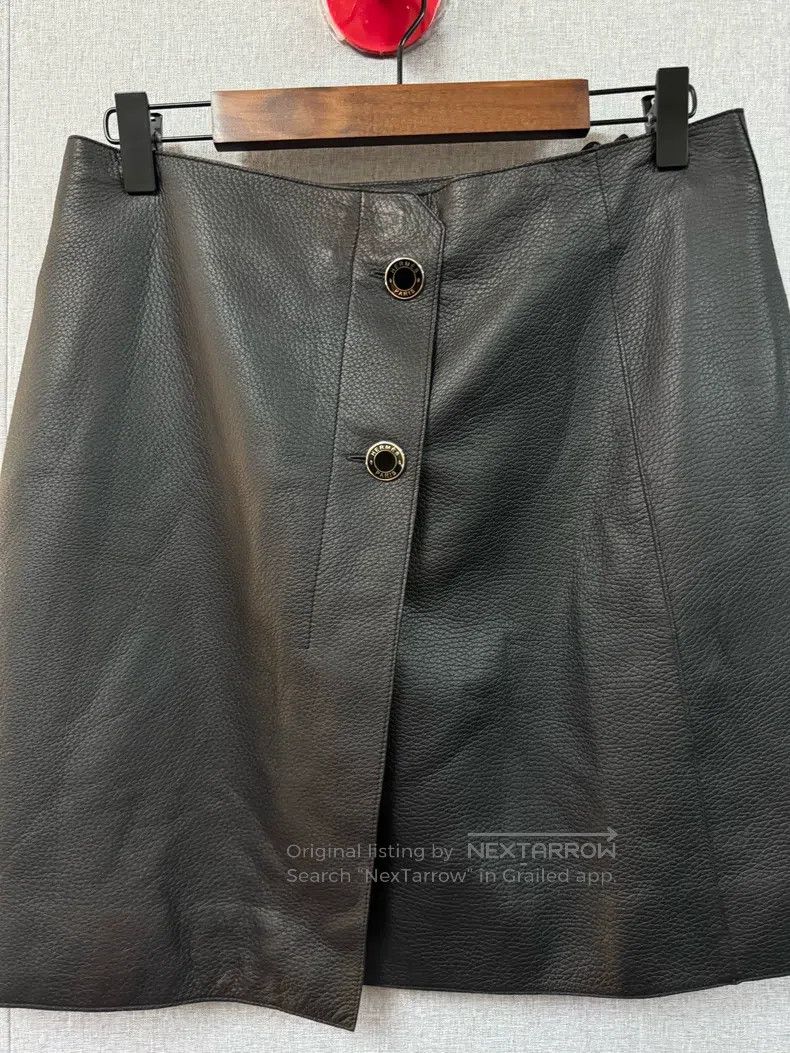 Hermes Hermes Black Leather Skirt Size 25" / US 0 / IT 36 - 3 Thumbnail