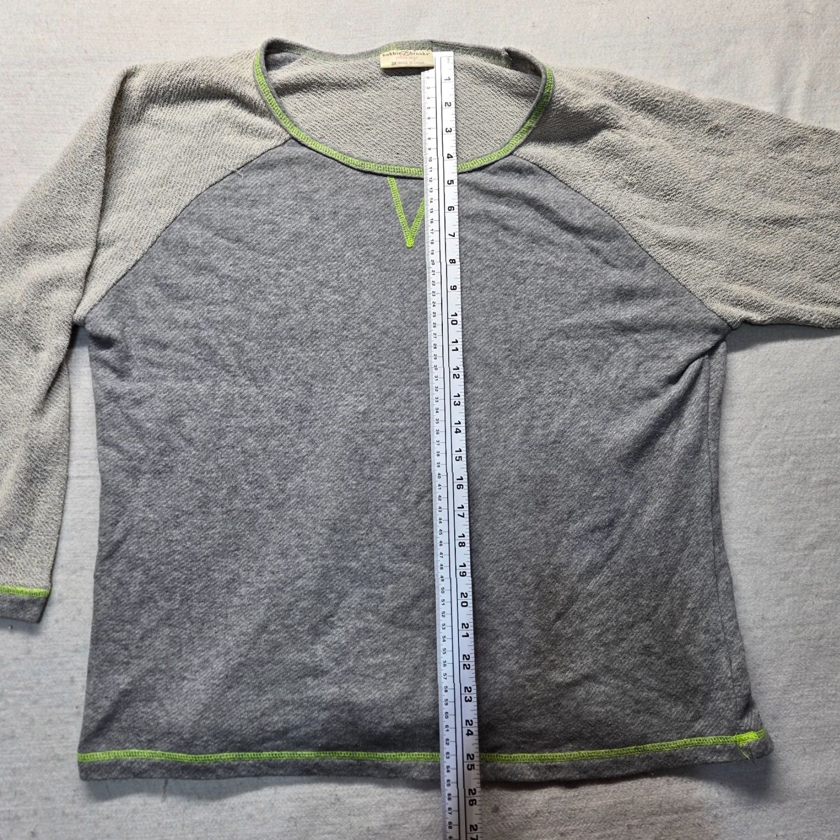 Vintage Bobby Brooks Sweater Pullover 3/4 Sleeve Adult Women 3X Gray Lightweight Cotton Blend Knit Round Neck Pullover Women Size XXL / US 16-18 / IT 52-54 - 6 Thumbnail