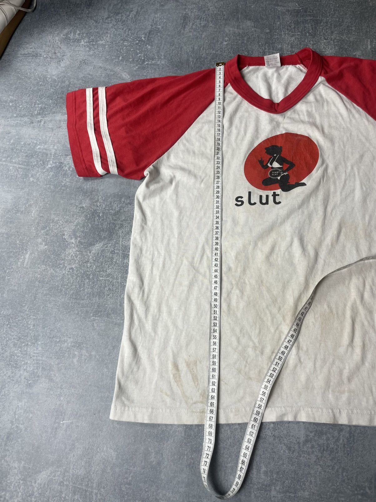 Vintage RARE TEAMSLUT Pornstar style funny Made in Usa tee t-shirt Size US L / EU 52-54 / 3 - 9 Thumbnail