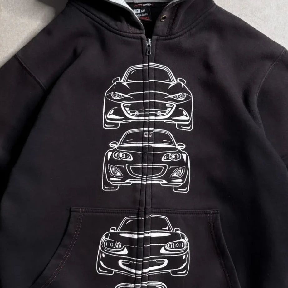The Unbranded Brand Vintage Mazda MX-5 Miata Zip-Up Hoodie - L Size US L / EU 52-54 / 3 - 3 Thumbnail