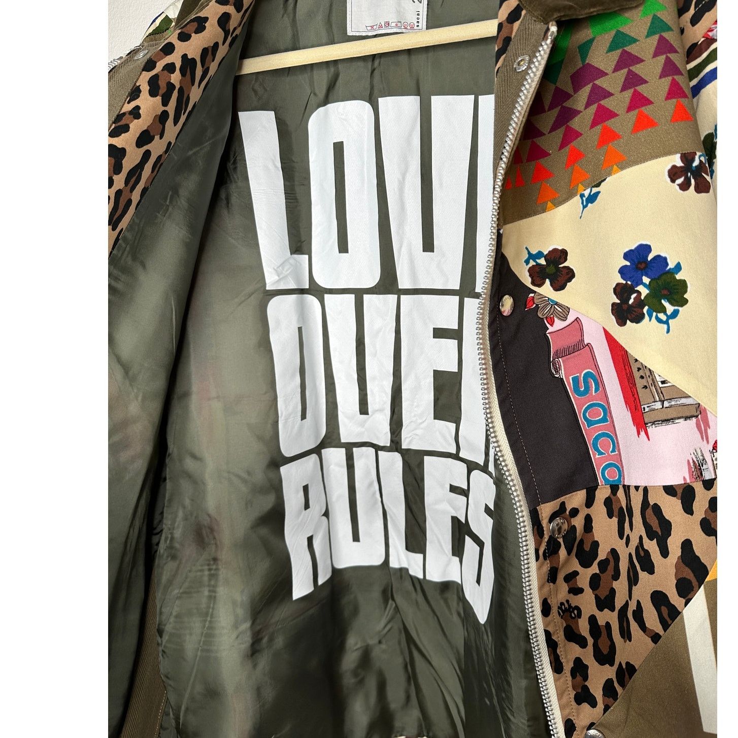 Sacai Sacai Tan Mixed Print Patchwork Velvet Collar Jacket 4 / XL Size US XL / EU 56 / 4 - 12 Thumbnail