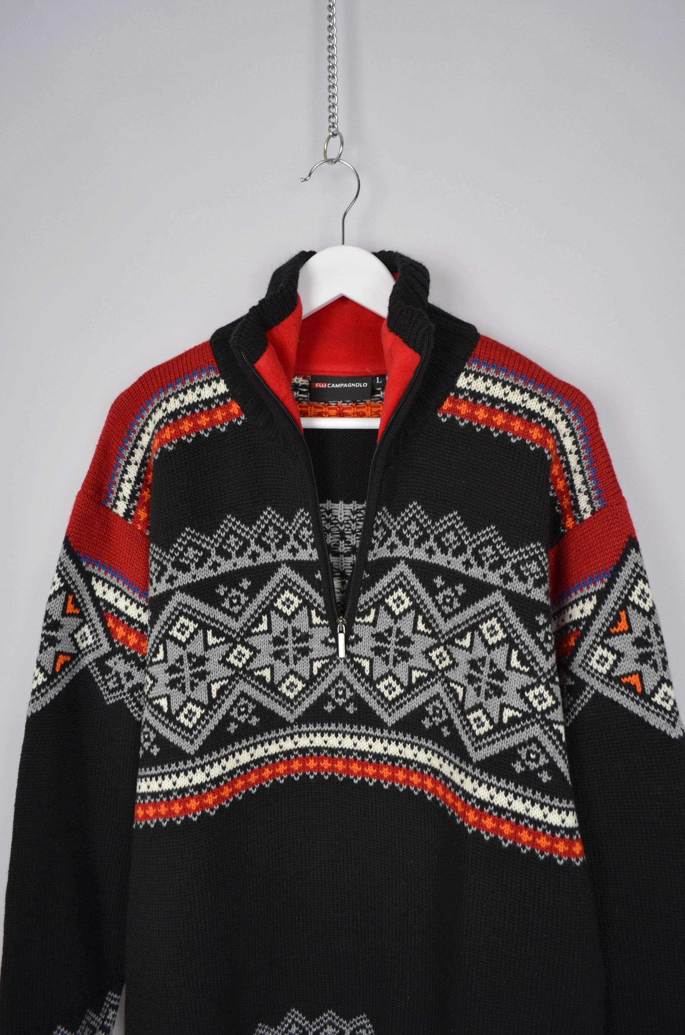 Dale Of Norway × Vintage F.LLI CAMPAGNOLO Multi Fair Isle 1/4 Zip Wool Knit Insulated Size US L / EU 52-54 / 3 - 5 Thumbnail