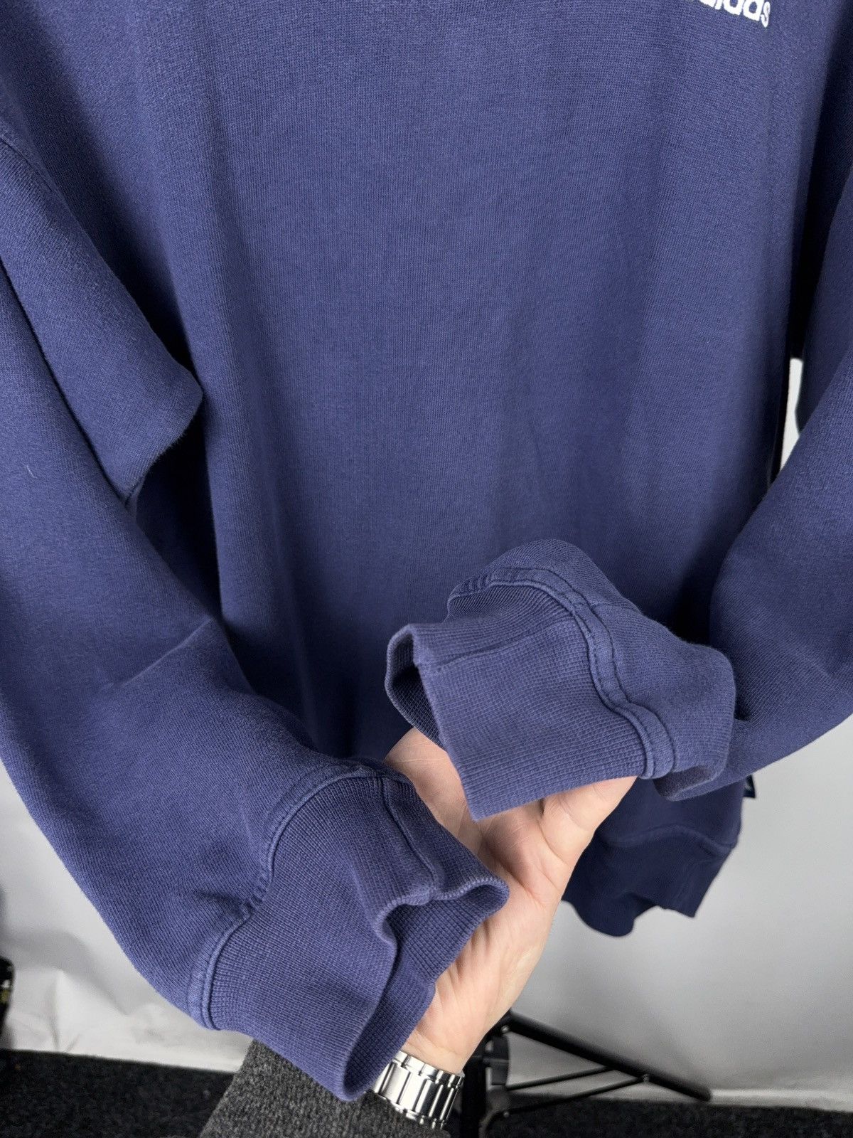 Adidas Vintage 90s Retro Y2K adidas Back Zip Sweatshirt Rare Navy Size US M / EU 48-50 / 2 - 13 Thumbnail