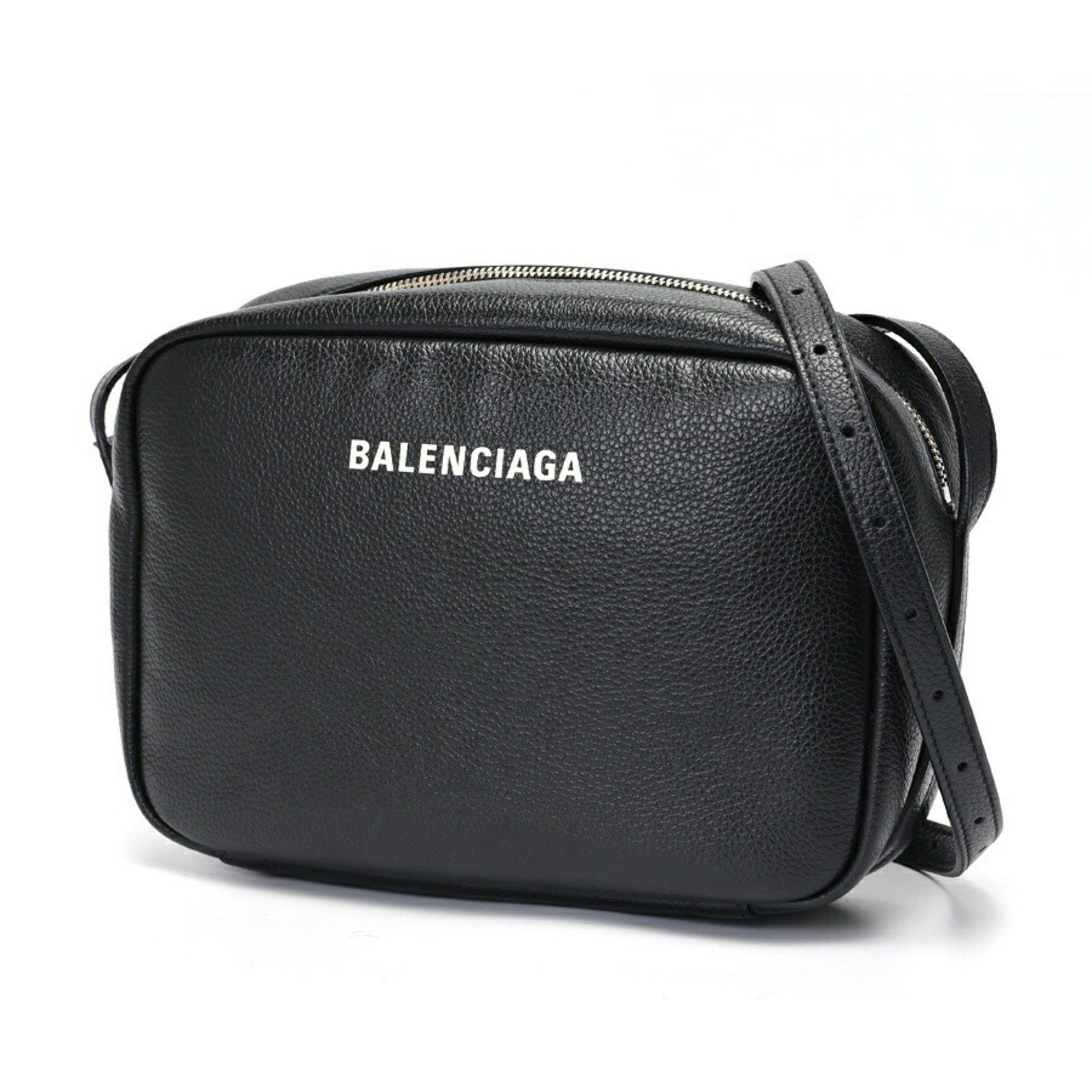 Balenciaga Everyday Medium Camera Bag Shoulder 679267 Kataoshi Leather Black E-157918, Women's