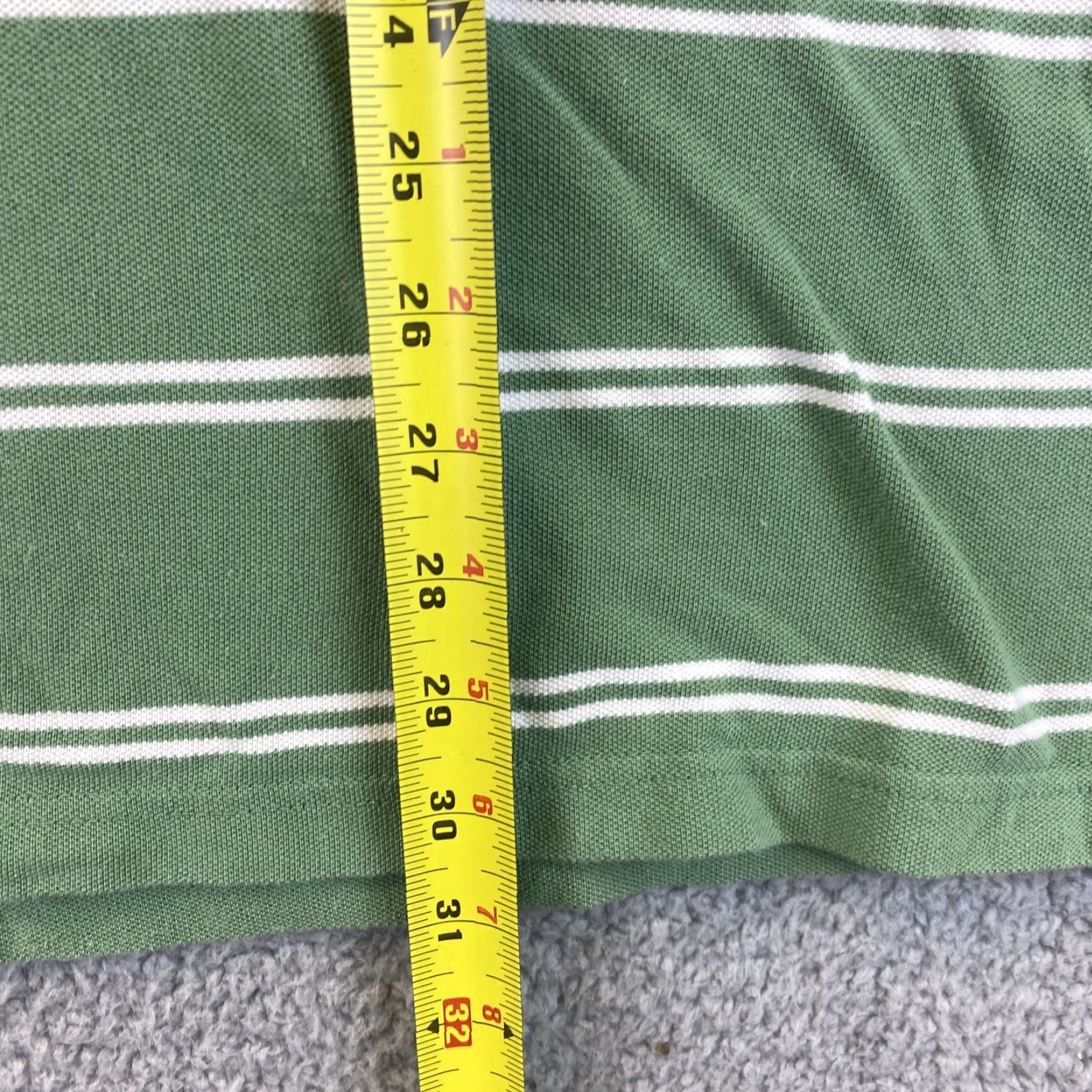 Merona Merona Men Polo Shirt Striped Short Sleeve Green XL 43-16 Casual Golf Knit 60/40 Cotton Polyester Size US XL / EU 56 / 4 - 5 Thumbnail