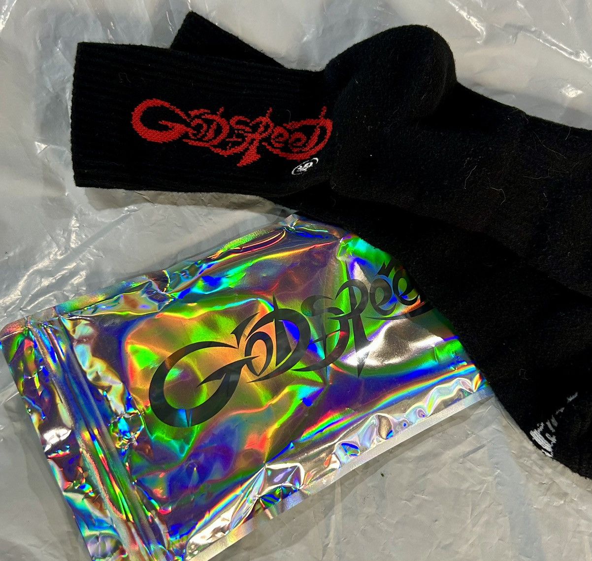 Godspeed Godspeed "New Age" Logo Crew Socks - Black/Red Size ONE SIZE - 1 Thumbnail