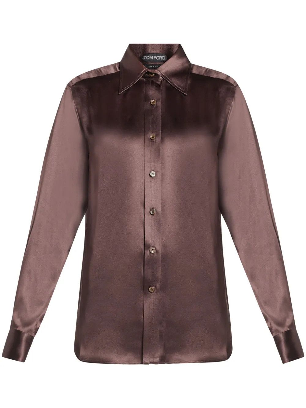 Tom Ford o1y0226 Silk Shirt in Chocolate Brown Size XS / US 0-2 / IT 36-38 - 1 Thumbnail