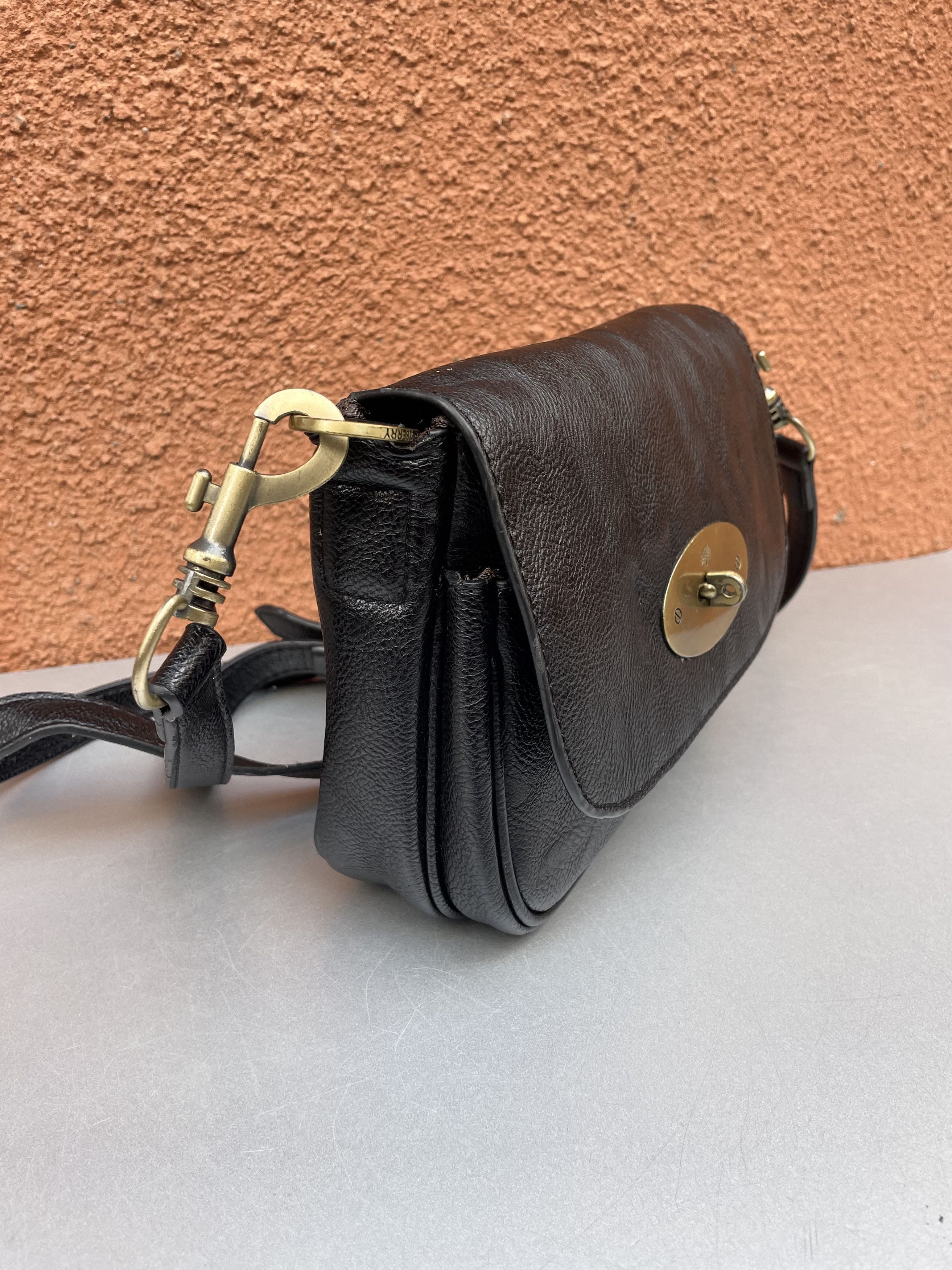 Mulberry Rare✅Mulberry Vintage Black Leather Shoulder Bag Crossbody Size ONE SIZE - 3 Thumbnail