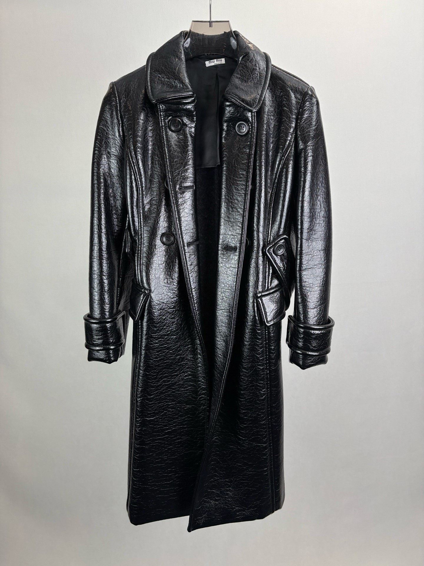 Miu Miu MIUMIU Black Mid-Length Leather Jacket Size S / US 4 / IT 40 - 1 Thumbnail