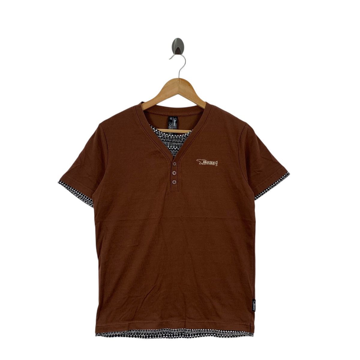 Other BEAR USA AZTEC Navajo Native Henley Embroidered Logo Tee Size US M / EU 48-50 / 2 - 4 Thumbnail
