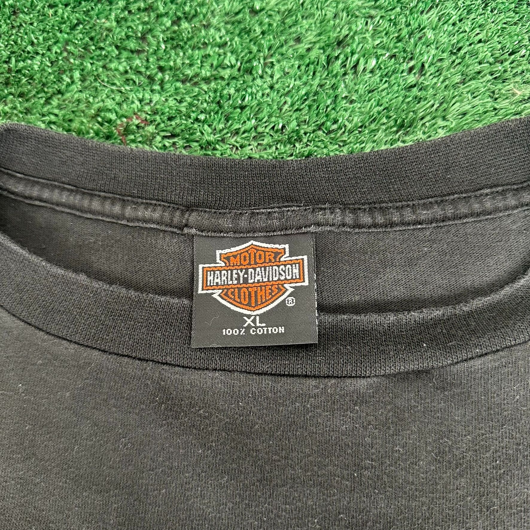 Harley Davidson Vintage 90s Harley Davidson T-Shirt Moto Boxy Faded Black Si Size US XL / EU 56 / 4 - 3 Thumbnail