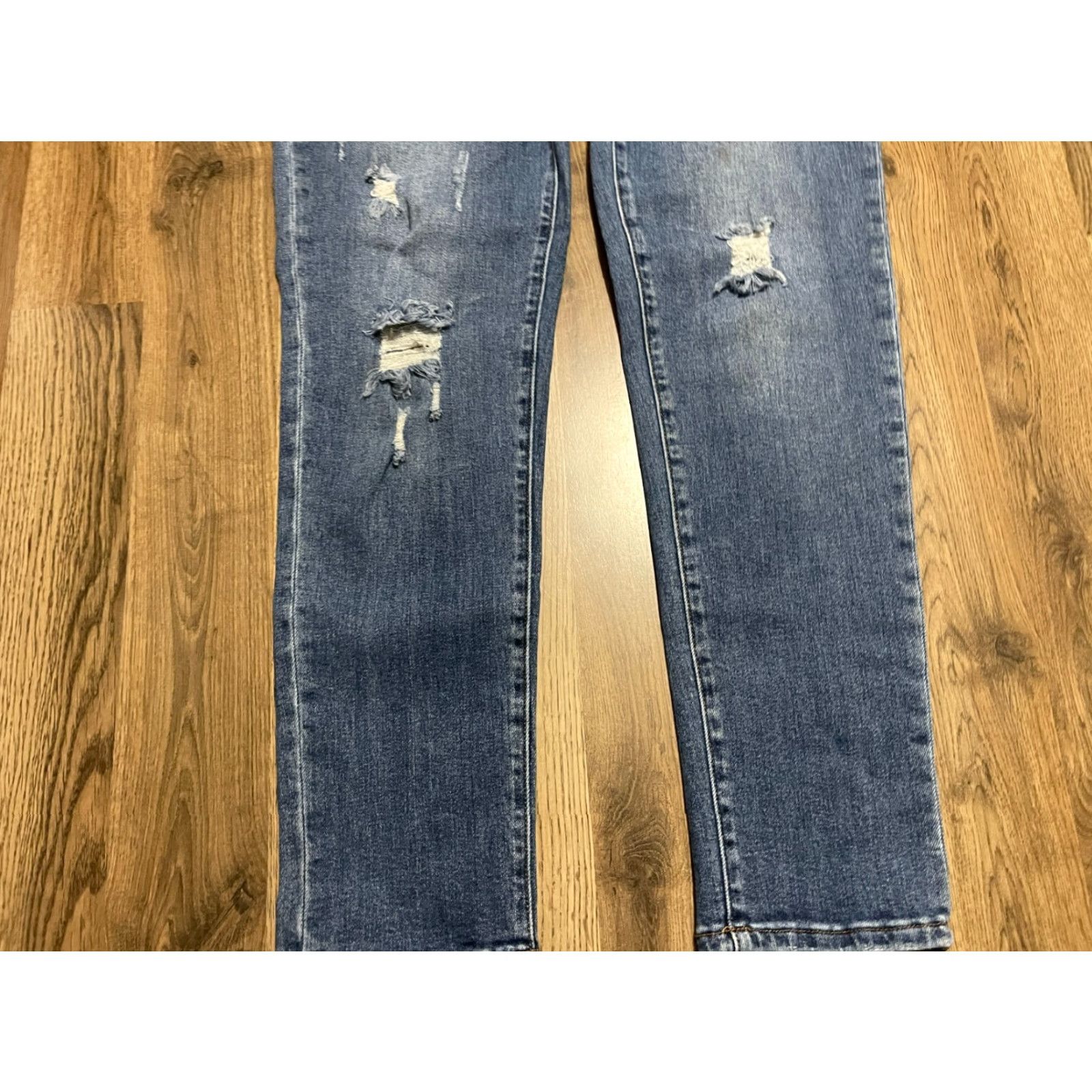 Vintage Los Angeles Risen Jeans Women 1XL Blue Denim Skinny Button Fly Jeans Size 40" / US 18 - 3 Thumbnail