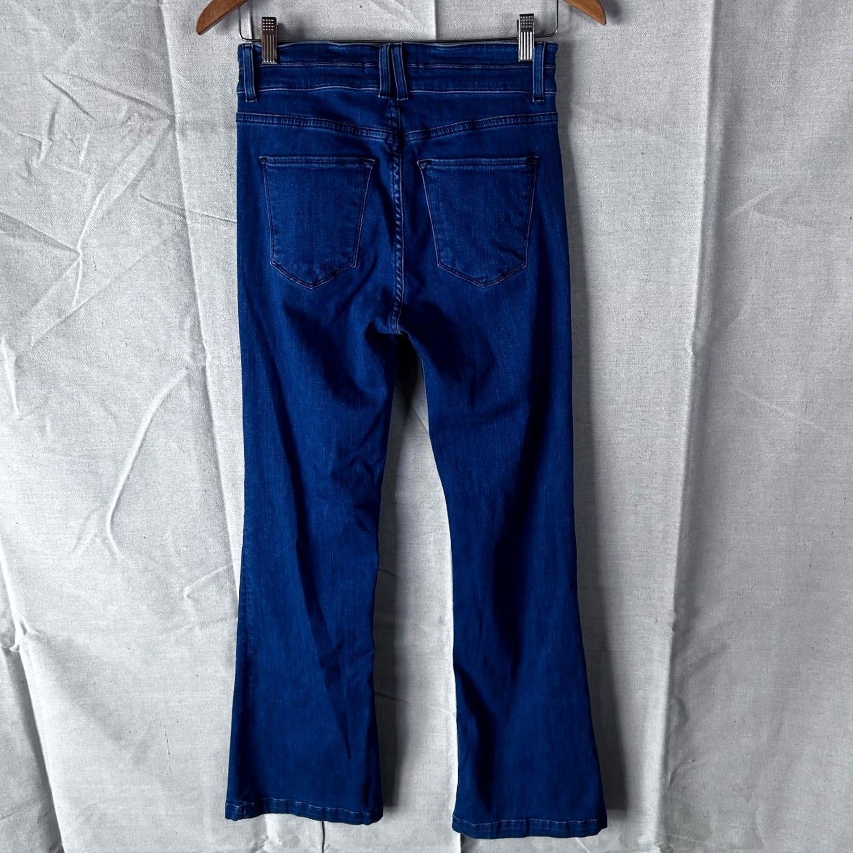 Vintage Flying Monkey Blue Flare Leg Jeans Size 28 Y3261 High Rise Denim Jeans Women 5-Pocket Button Zip Size 28" / US 6 / IT 42 - 2 Thumbnail
