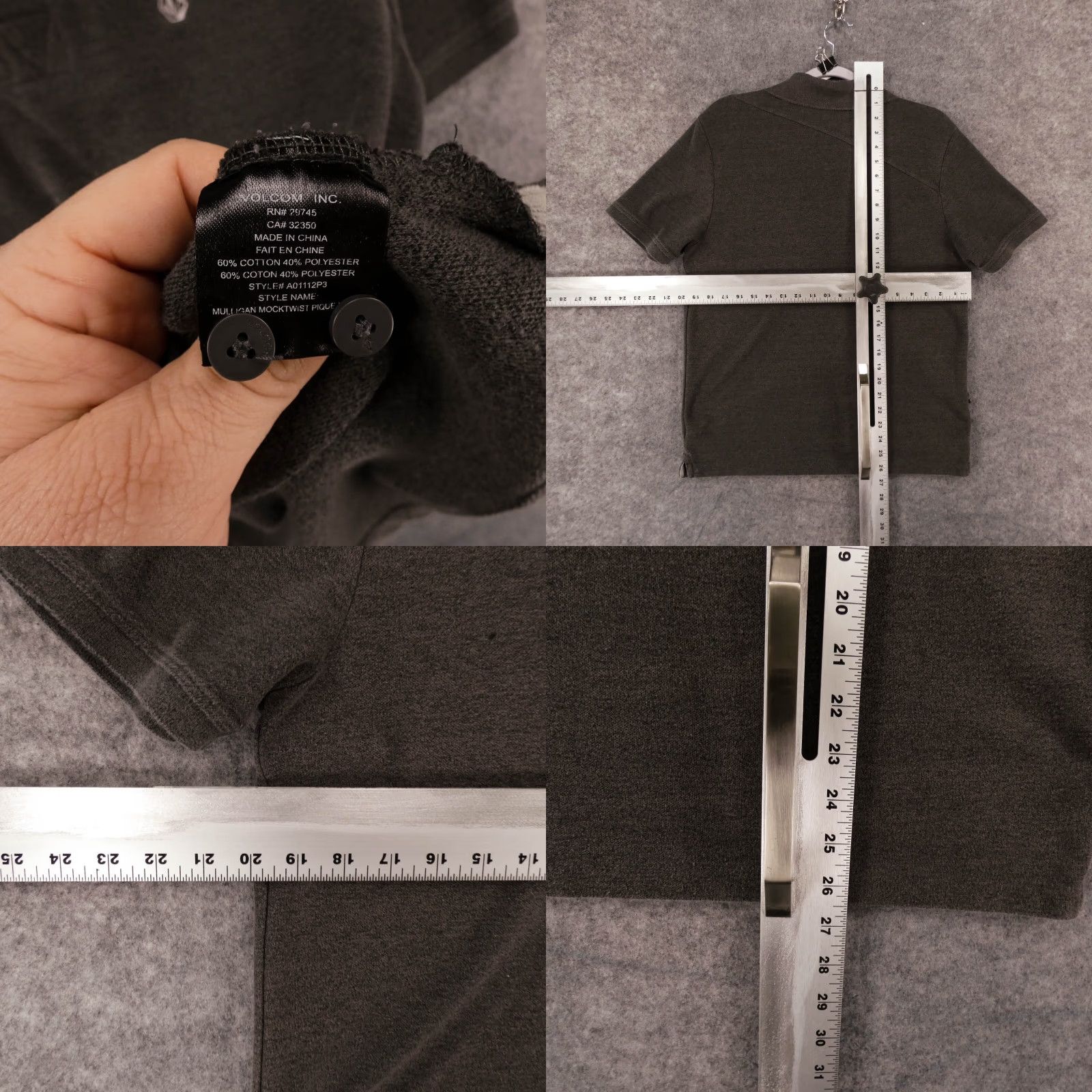 Volcom Volcom Polo Shirt Mens Medium Short Sleeve Gray w Logo Size US M / EU 48-50 / 2 - 8 Thumbnail