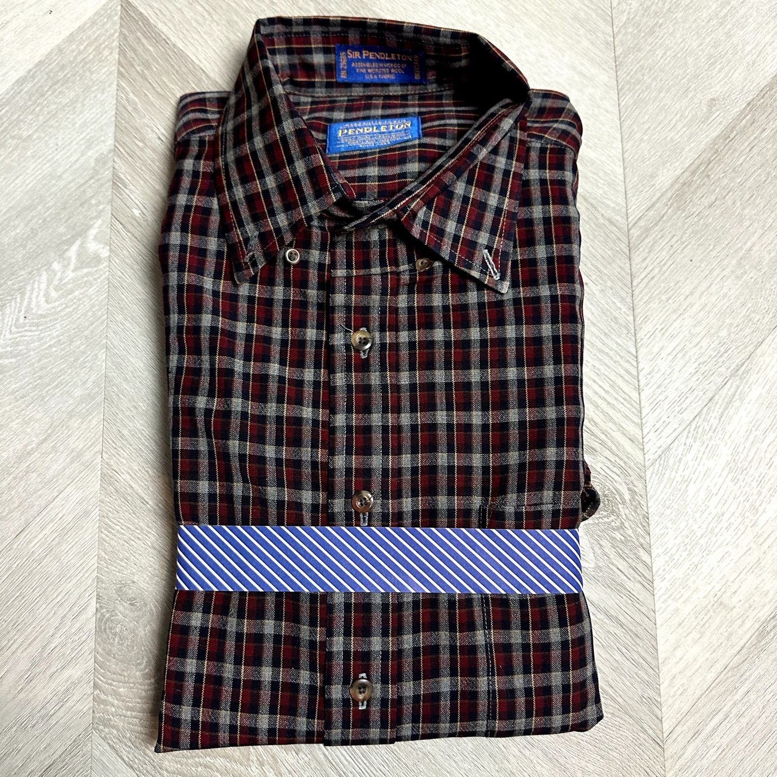 Pendleton Sir Pendleton Wool Plaid Button Down Shirt Men's L Size US L / EU 52-54 / 3 - 2 Thumbnail