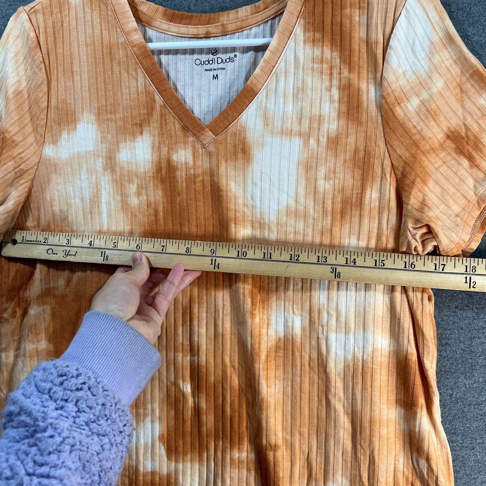 Other Cuddl Duds Wide Rib V-Neck Tee w/ Side Slits Ochre Size M / US 6-8 / IT 42-44 - 5 Thumbnail