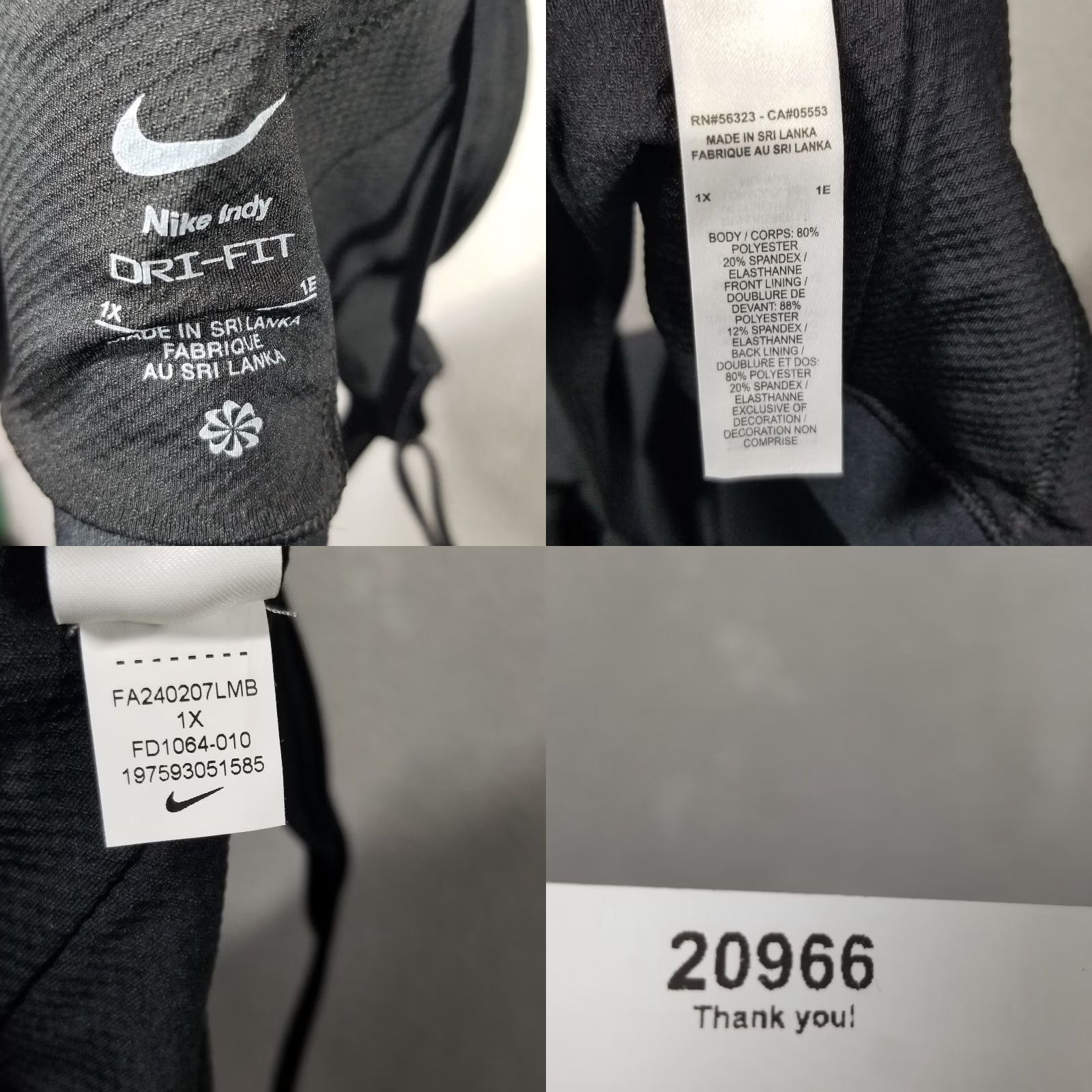 Nike Nike Women's 1X Indy Light Support Padded Sports Bra Black FD1064-010 NEW Size ONE SIZE - 8 Thumbnail