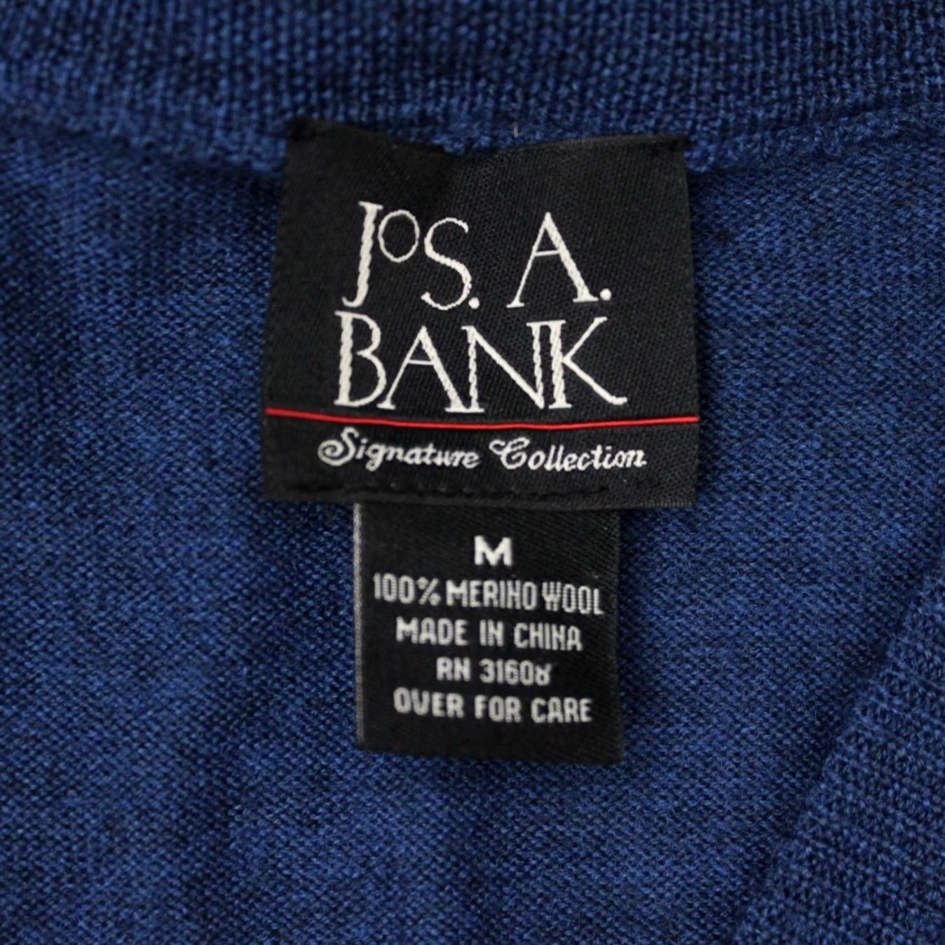 Jos. A. Bank Jos. A. Bank Sweater Mens Medium Blue Argyle 100% Merino Wool V-Neck Pullover Size US M / EU 48-50 / 2 - 5 Thumbnail
