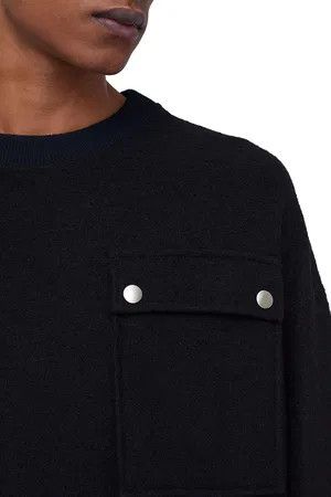 Jil Sander o1loc1c1124 Crew Neck Top With Ribbed Hems in Black Size US L / EU 52-54 / 3 - 5 Thumbnail