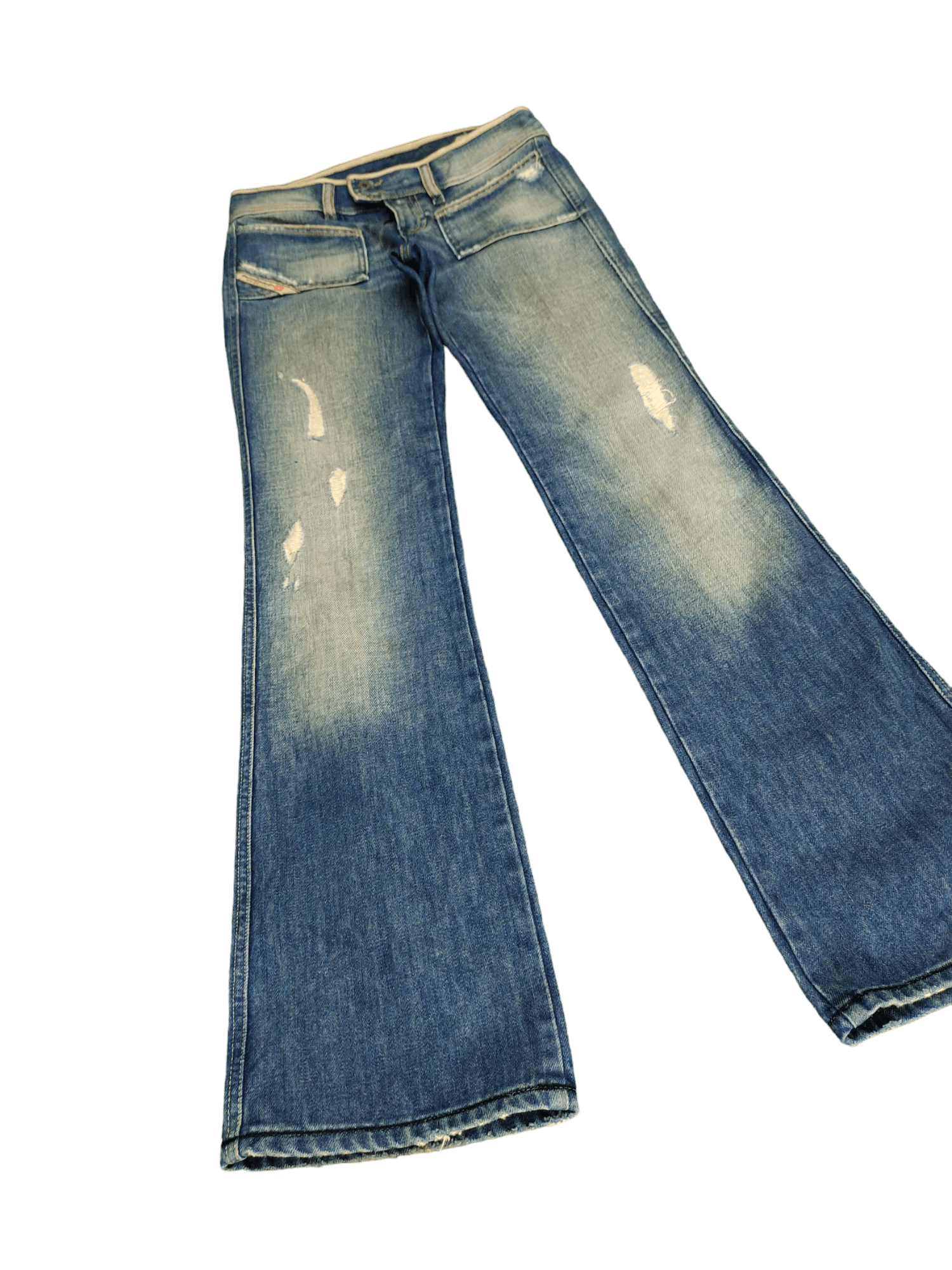 Diesel Flare Jeans Diesel Distress Faded Boot Cut Y2k Low Rise Size US 27 - 3 Thumbnail