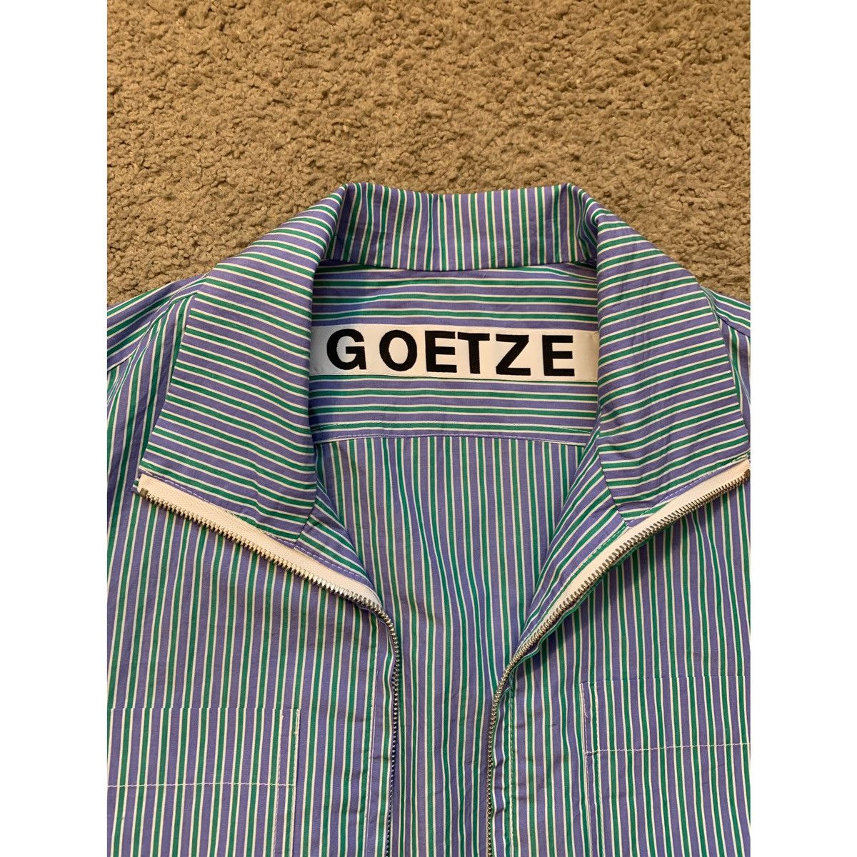 GOETZE GOETZE PLEATED CROPPED STRIPE SHIRT JACKET Size US S / EU 44-46 / 1 - 4 Thumbnail