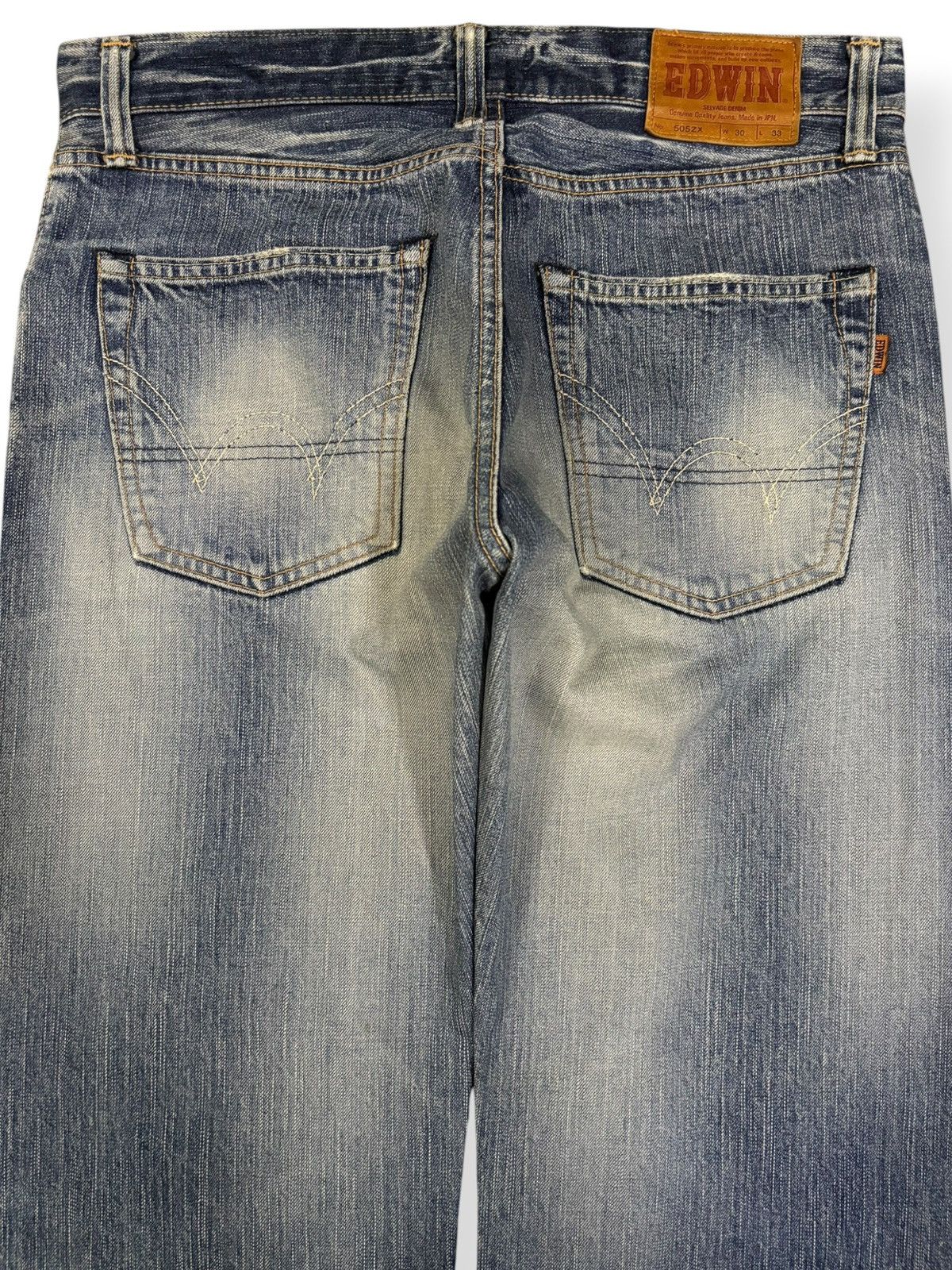 Edwin Vintage Edwin 505ZX Selvedge Blue Wash Distressed Jeans Size US 34 / EU 50 - 12 Thumbnail