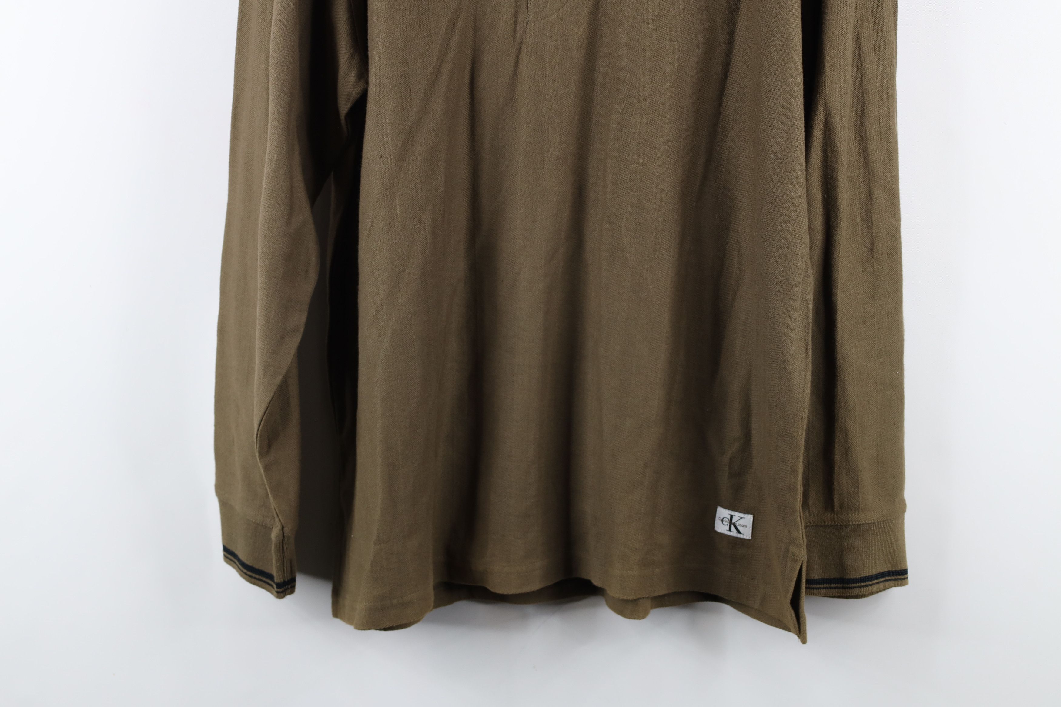 Calvin Klein × Vintage Deadstock Vintage 90s Calvin Klein Herringbone Polo Green Size US M / EU 48-50 / 2 - 3 Thumbnail