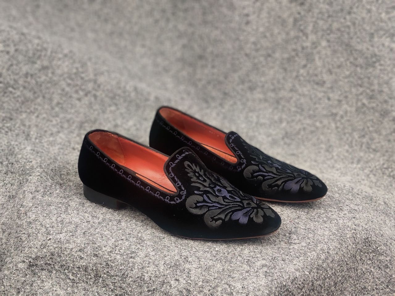 Santoni Santoni Italy Design Velvet SlipOn Casual Dress Loafer Shoes Size US 7 / EU 40 - 14 Thumbnail