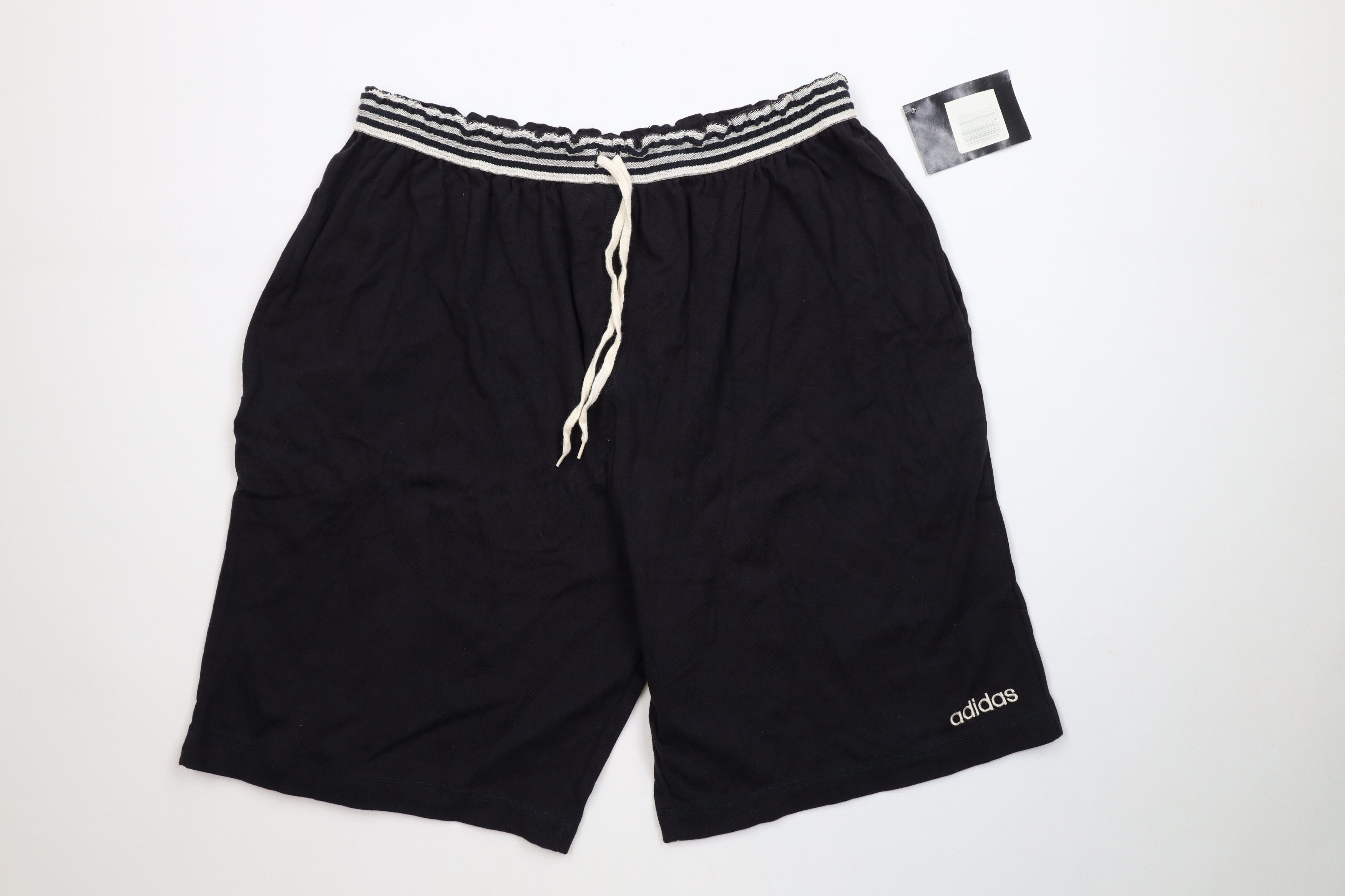 Adidas Deadstock Vintage 90s Adidas Striped Above Knee Shorts Black Size US 36 / EU 52 - 1 Thumbnail