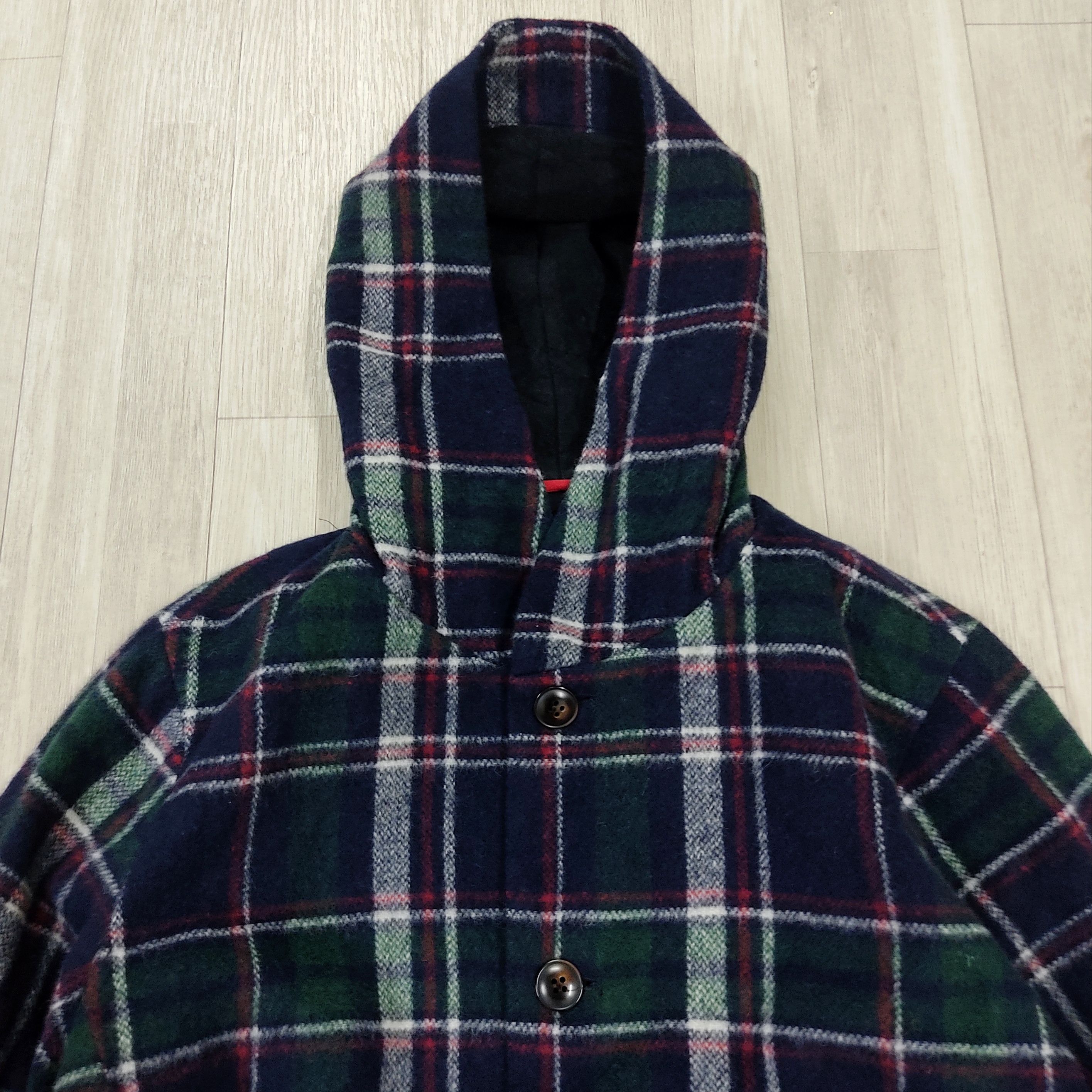 Frapbois Frapbois Plaid Hood Button Up Wool Jacket Size US M / EU 48-50 / 2 - 5 Thumbnail