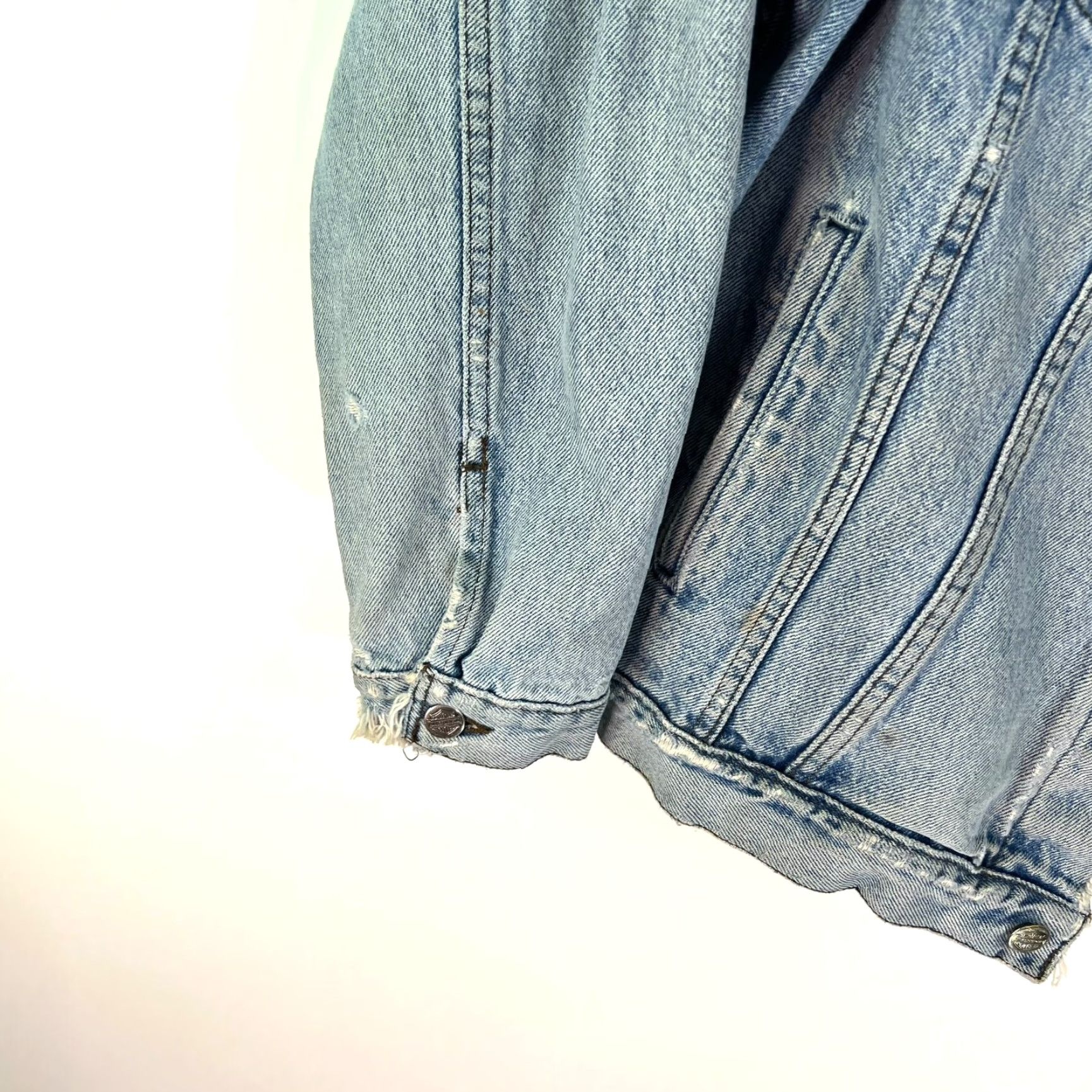Harley Davidson VINTAGE Harley-Davidson Distressed Jean Jacket Biker Men’s Size XL Blue Classic Motorcycle Size US 36 / EU 52 - 5 Thumbnail