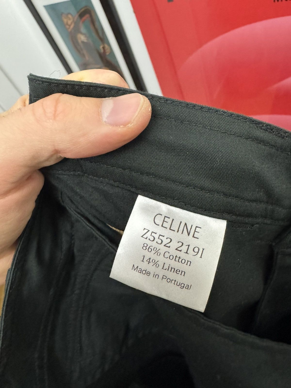 Celine × Hedi Slimane Celine Hedi Slimane Black Gold Triomphe Logo Cargo Pant Rare Size US 33 - 8 Thumbnail
