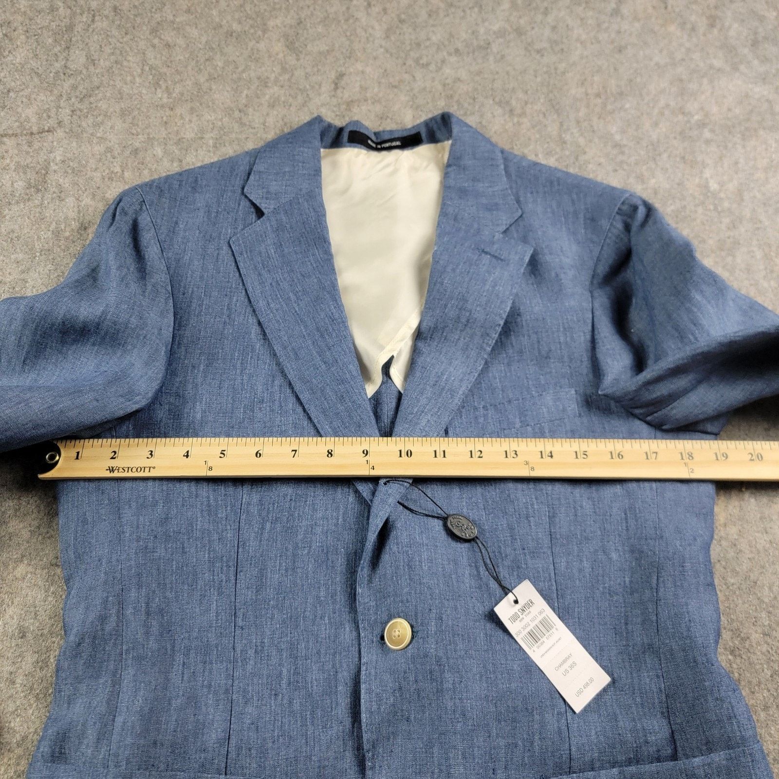 Todd Snyder Todd Snyder Madison Italian Linen Suit Jacket Chambray NWT Size 36S - 6 Thumbnail