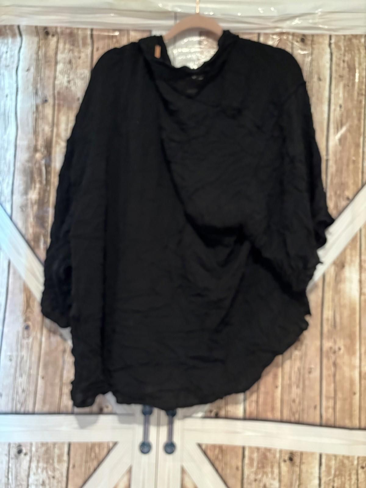 Rains Womens Rasins black sheer 1X swimsuit beach/pool cover up Size ONE SIZE - 2 Thumbnail