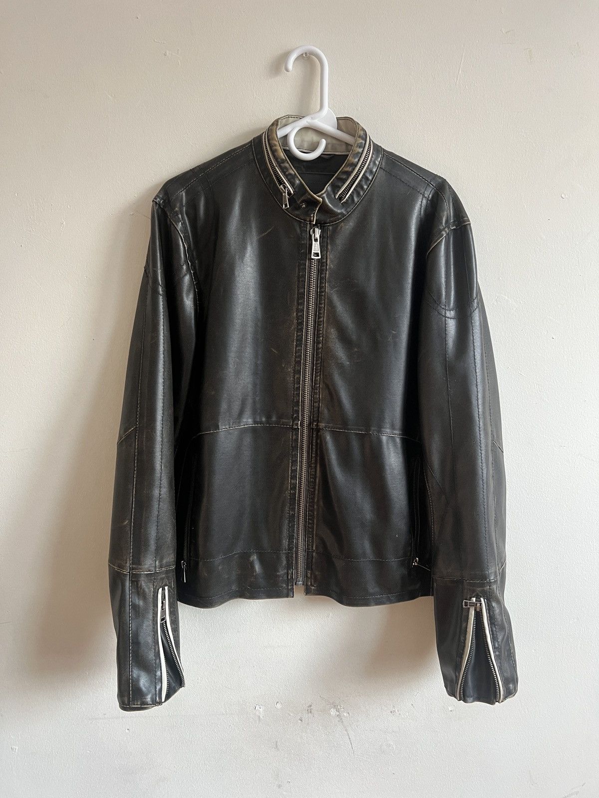 Vintage Vintage Washed Leather Jacket Size US M / EU 48-50 / 2 - 6 Thumbnail