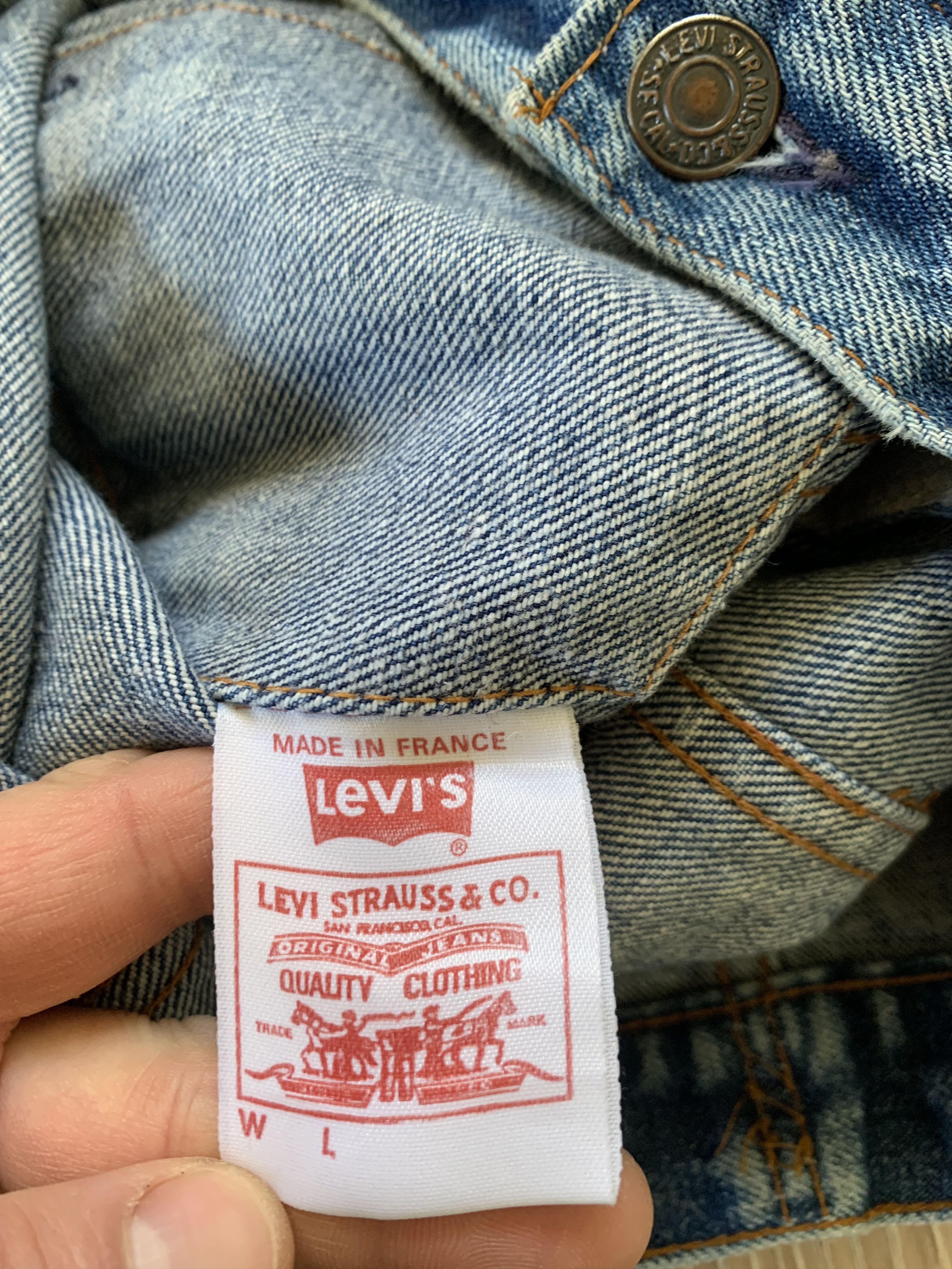 Levi's Vintage Clothing Levi’s Vintage Denim Trucker Jacket Made in France Size L / US 10 / IT 46 - 8 Thumbnail