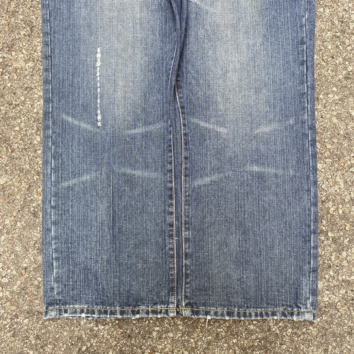 DrunknMunky × Southpole Vintage Y2K Drunkn Munky Denim Faded Baggy Jeans Size US 34 / EU 50 - 2 Thumbnail