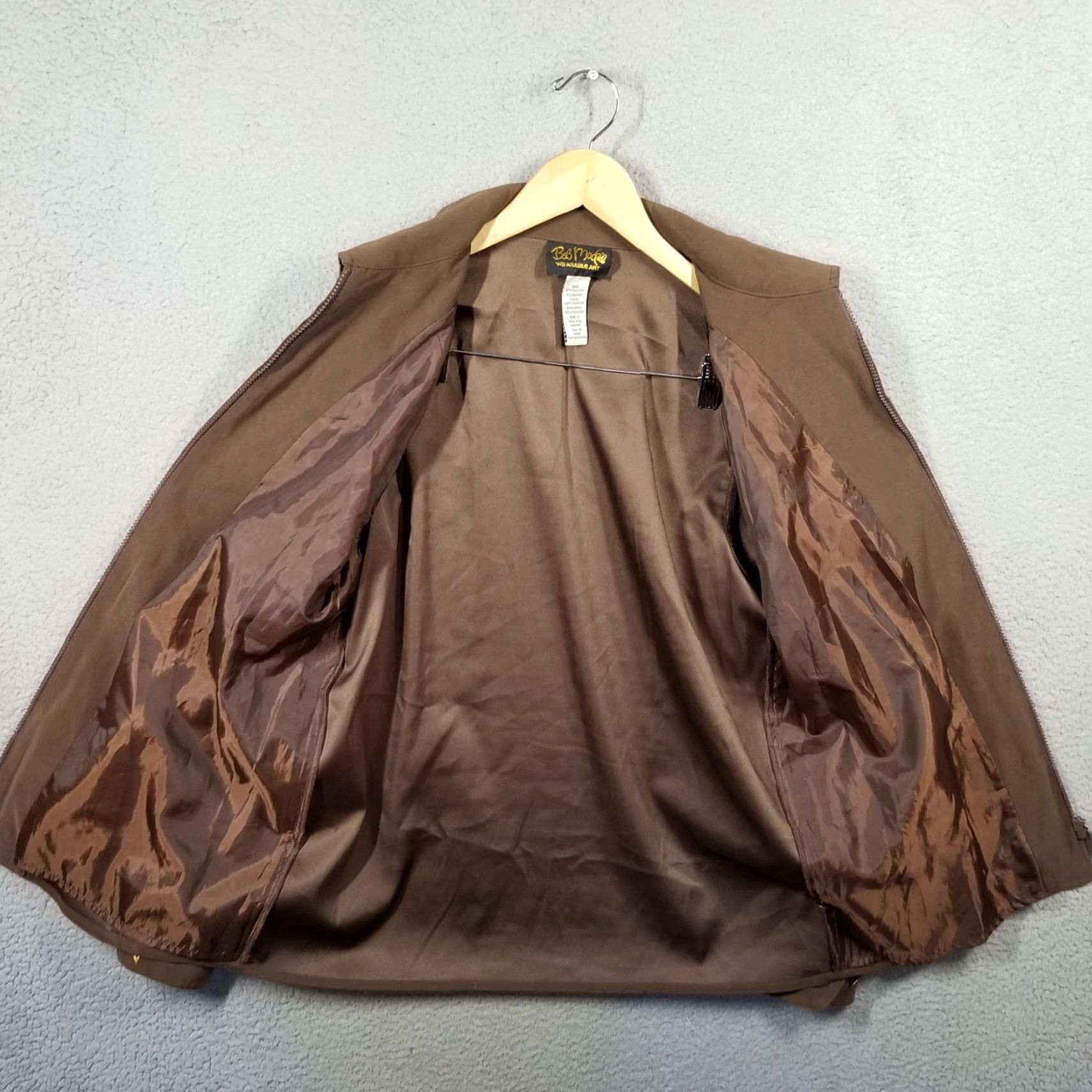 Bob Mackie Bob Mackie Wearable Art Black Floral Embroidery Shirt Jacket Size Medium Brown Size M / US 6-8 / IT 42-44 - 2 Thumbnail