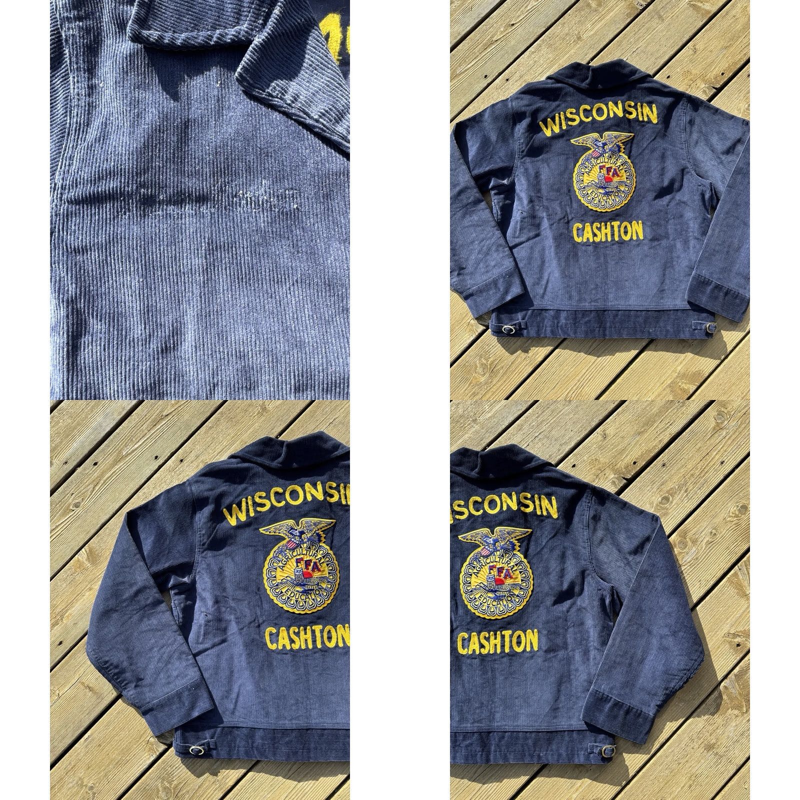 Vintage VINTAGE FFA Corduroy Jacket Shirt Adult Small Blue 1990s Wisconsin Cashton Embroidery Size US XXS / EU 40 - 8 Thumbnail