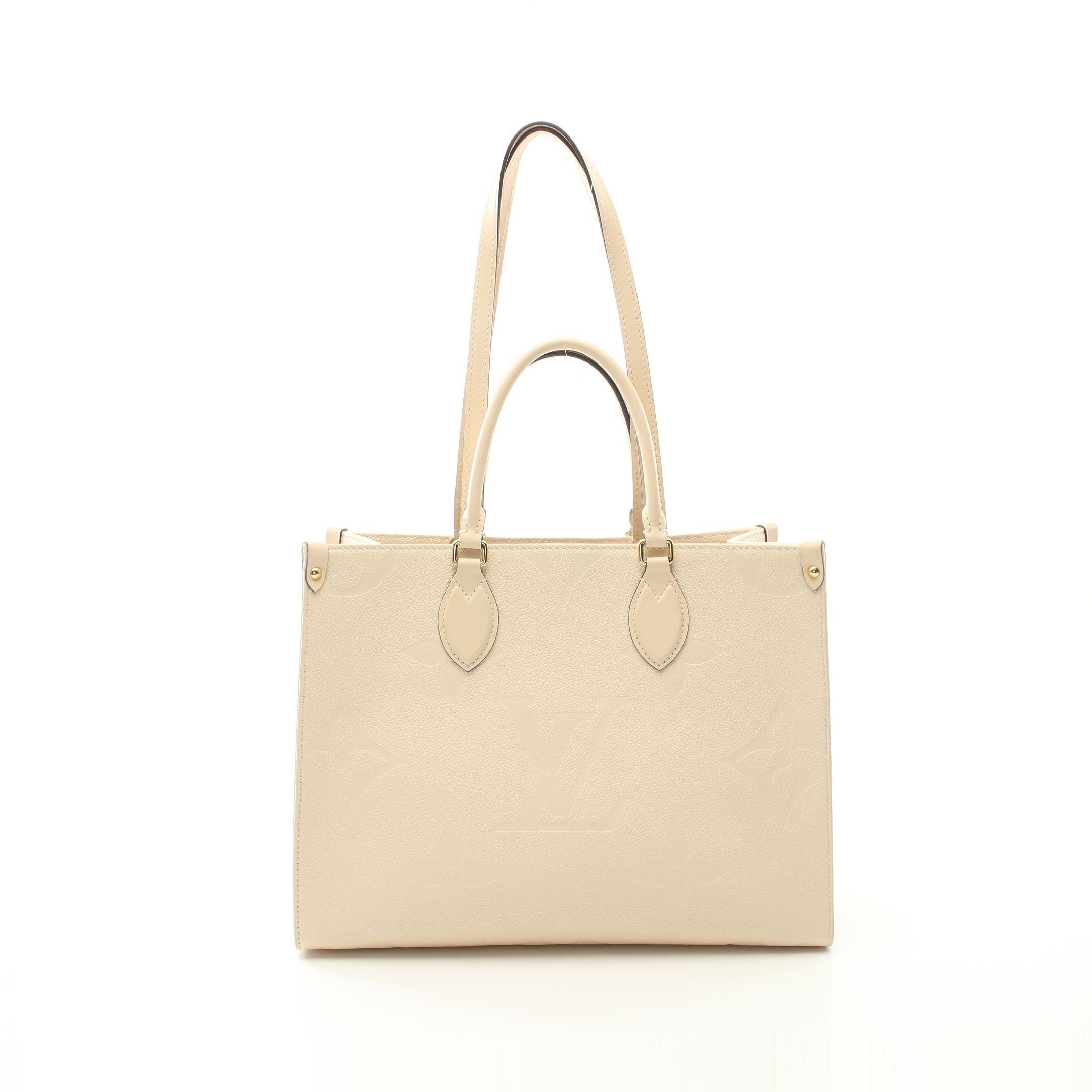 Louis Vuitton Louis Vuitton On-The-Go Mm Monogram Empreinte Claim Handbag Tote Bag Leather Ivory Size ONE SIZE - 1 Thumbnail