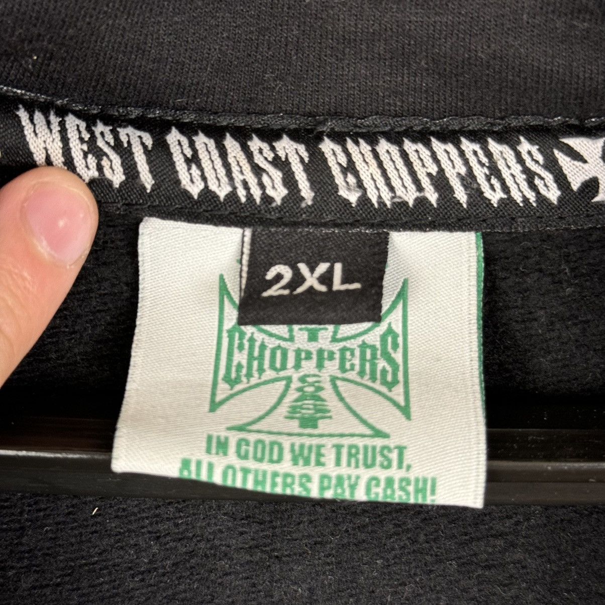 Vintage Vintage 90s West Coast Choppers Austen Texas Hoodie Y2K Size US XXL / EU 58 / 5 - 10 Thumbnail