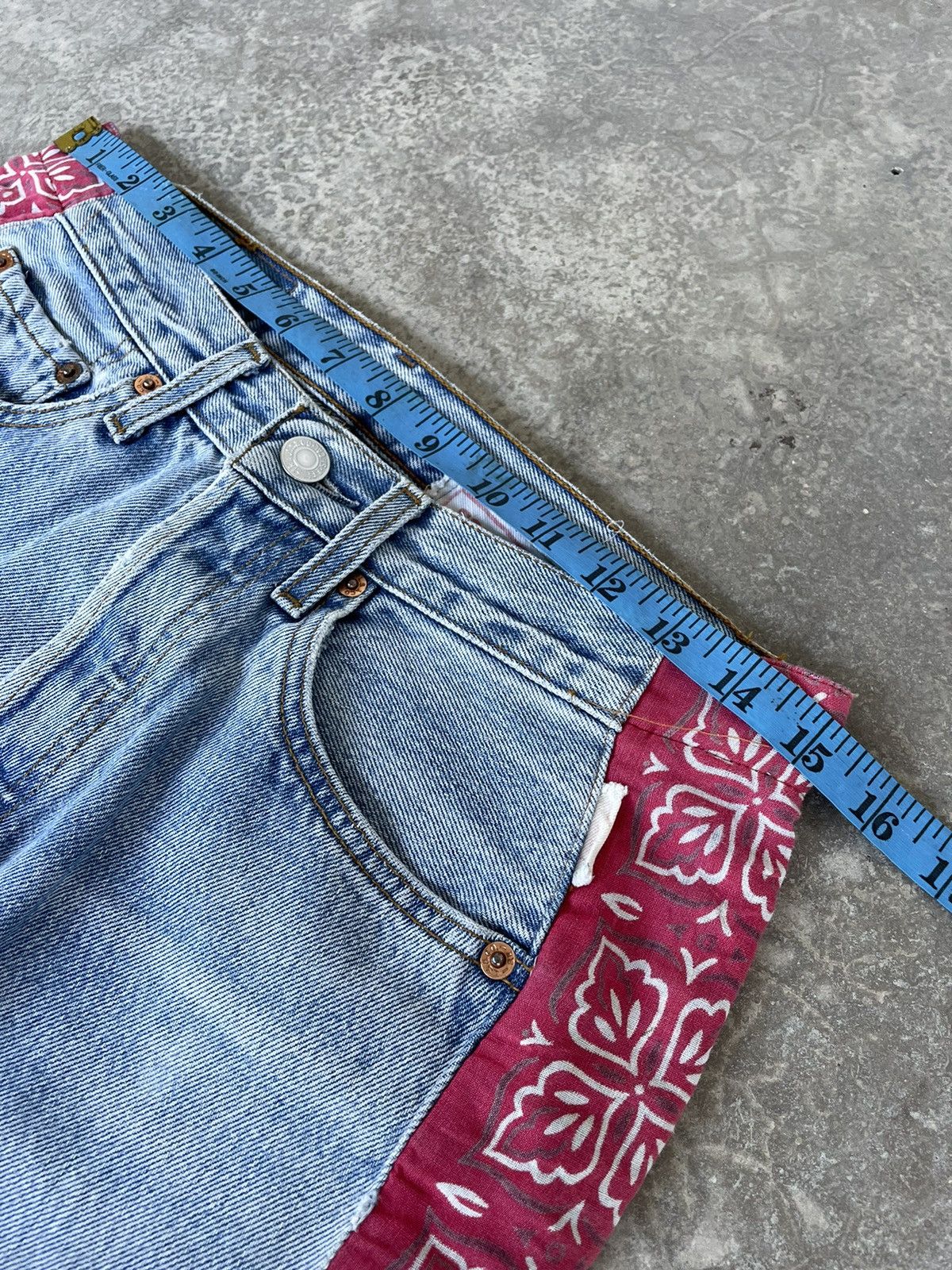Levi's Vintage Levis 501 Custom Sashiko Faded Jeans Size US 30 / EU 46 - 8 Thumbnail