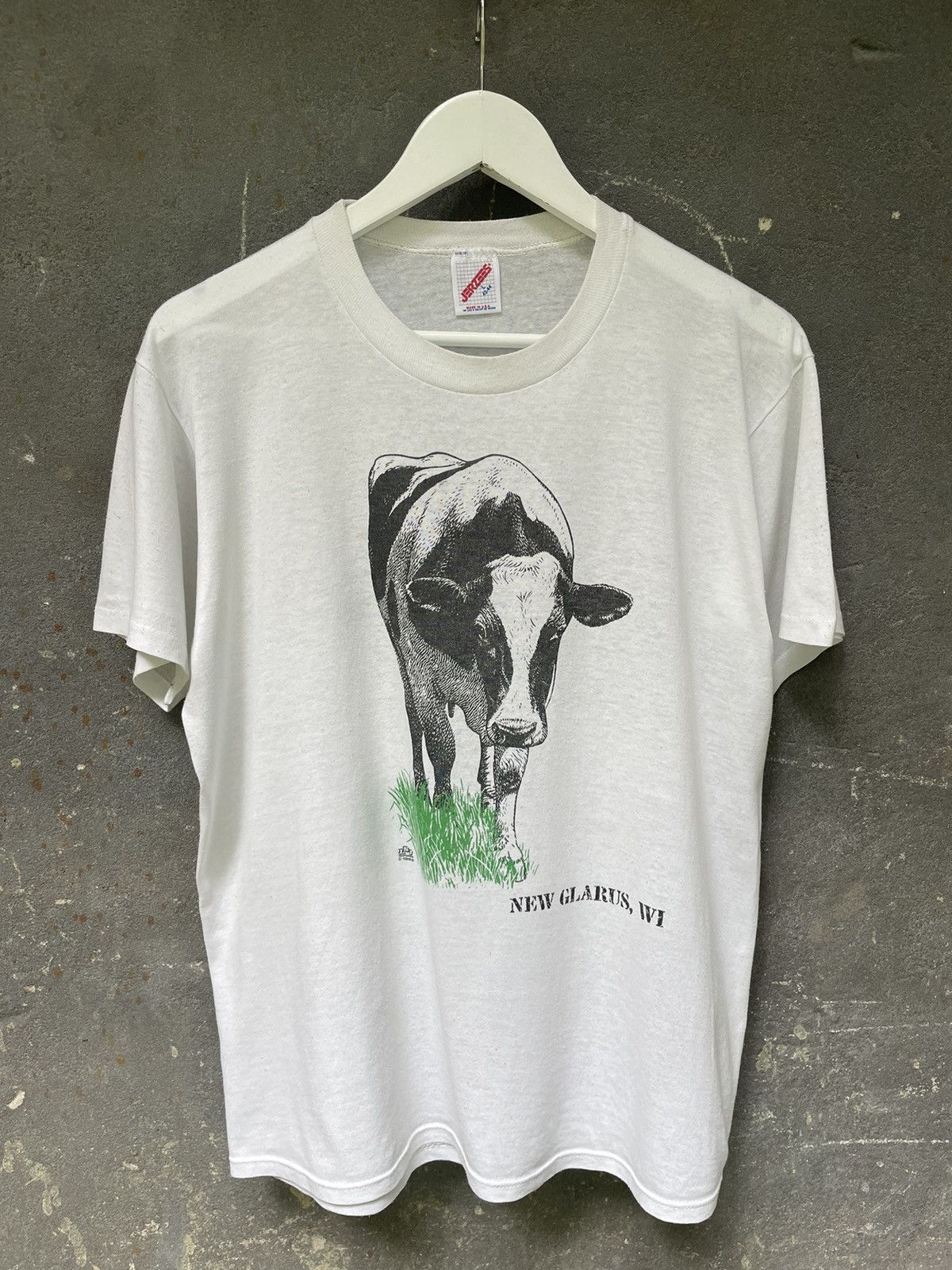 Vintage Vintage 80s Cow Face Shirt Animal Jerzees Size US L / EU 52-54 / 3 - 3 Thumbnail