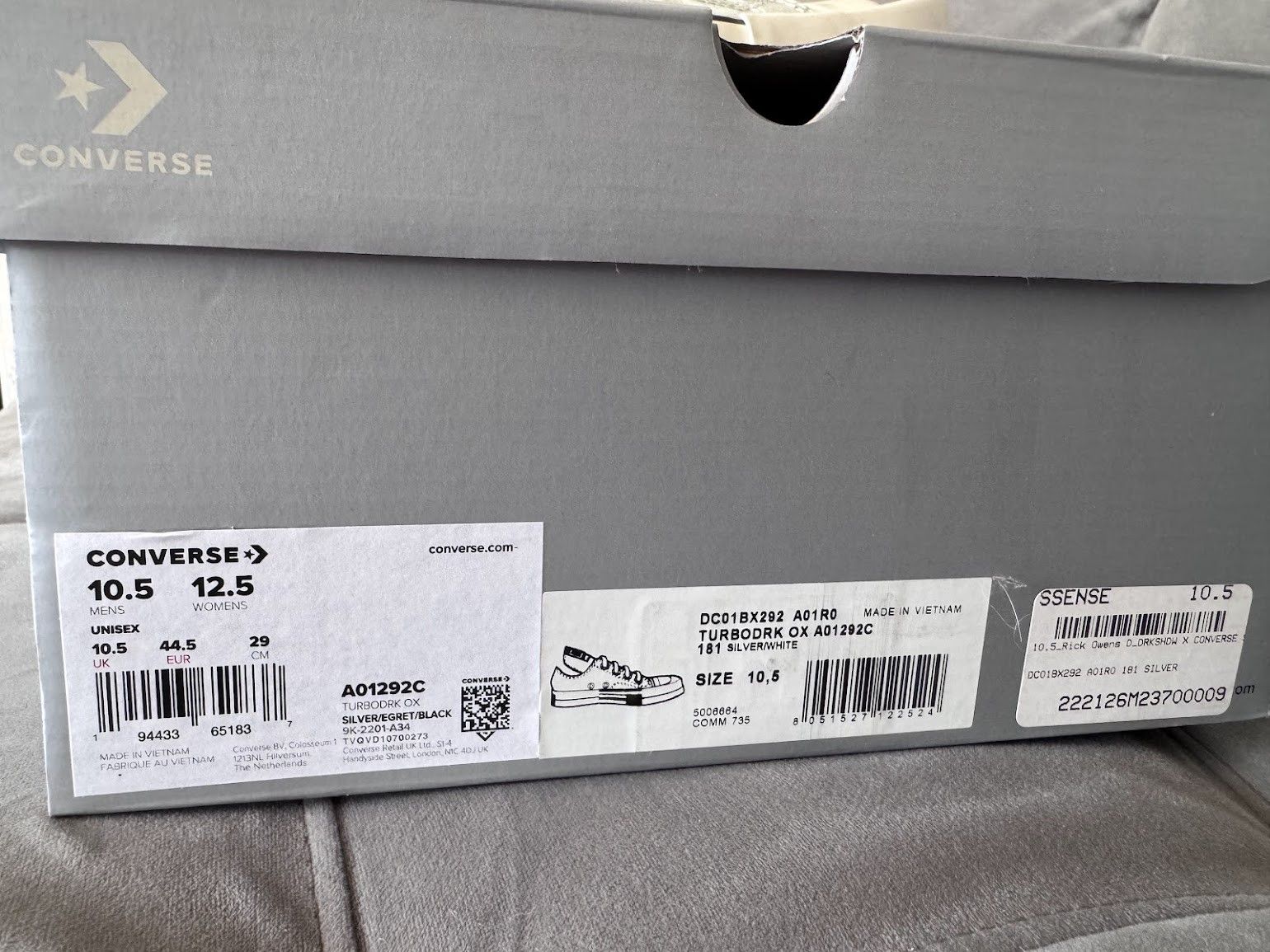 Converse × Rick Owens Drkshdw Rick Owens x Converse TURBODRK Silver Size US 10.5 / EU 43-44 - 9 Thumbnail