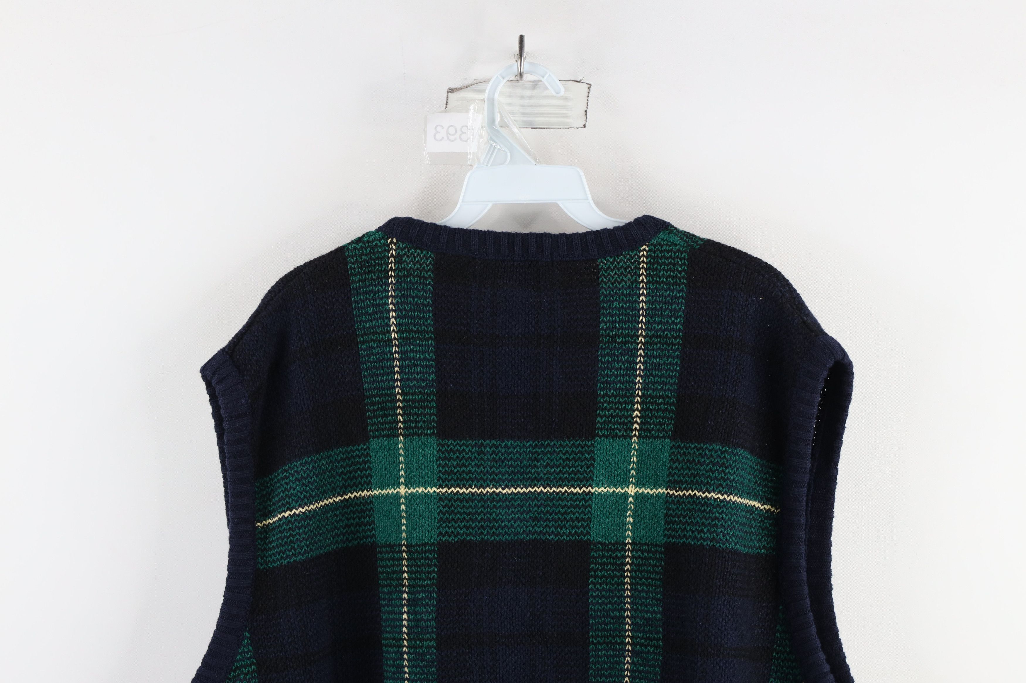 Vintage Vintage 90s Streetwear Blend Knit V-Neck Sweater Vest Plaid Size US XL / EU 56 / 4 - 6 Thumbnail