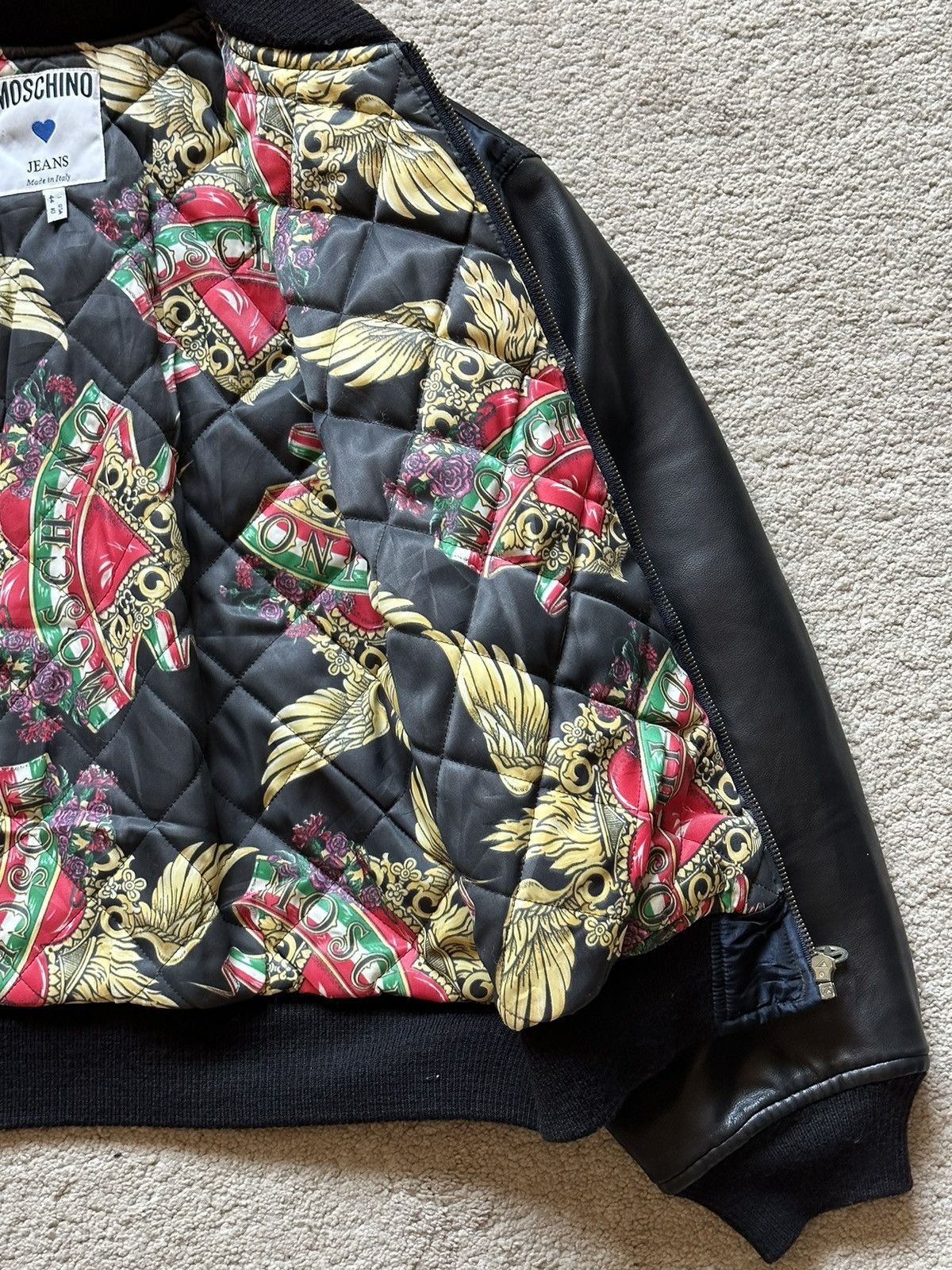 Jeremy Scott 1990s Moschino Leather Jacket Size US M / EU 48-50 / 2 - 8 Thumbnail
